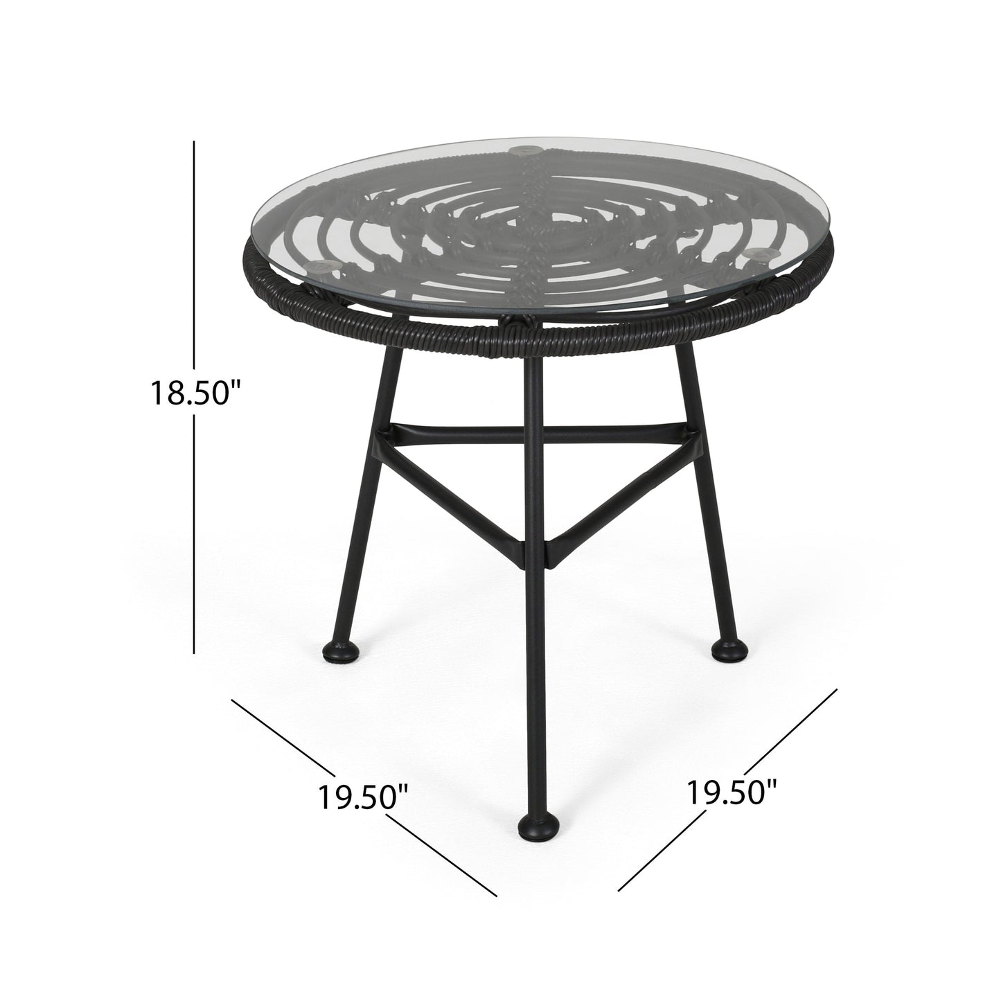 Set da esterno Acuna da 3 pezzi in vimini con cuscini di Christopher Knight Home