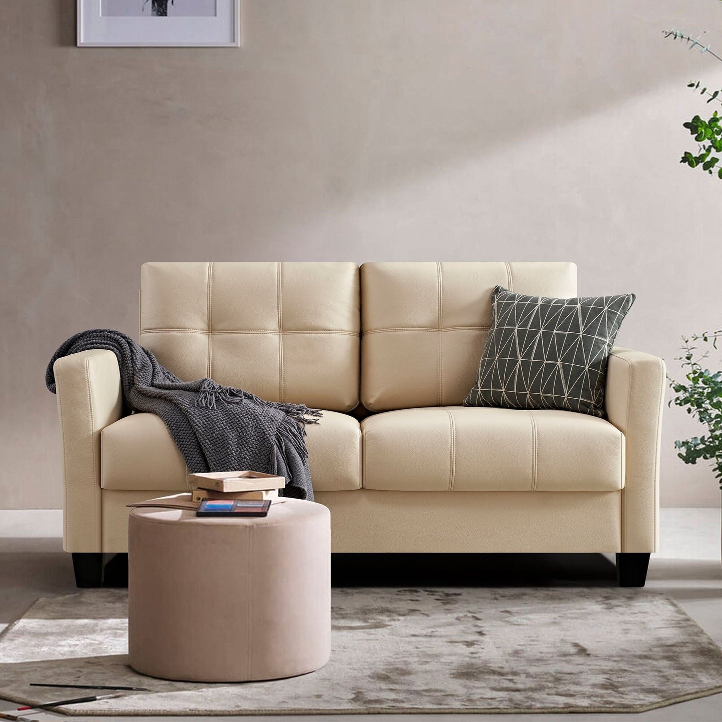 Divano a due posti in similpelle Ainfox da 57,50''