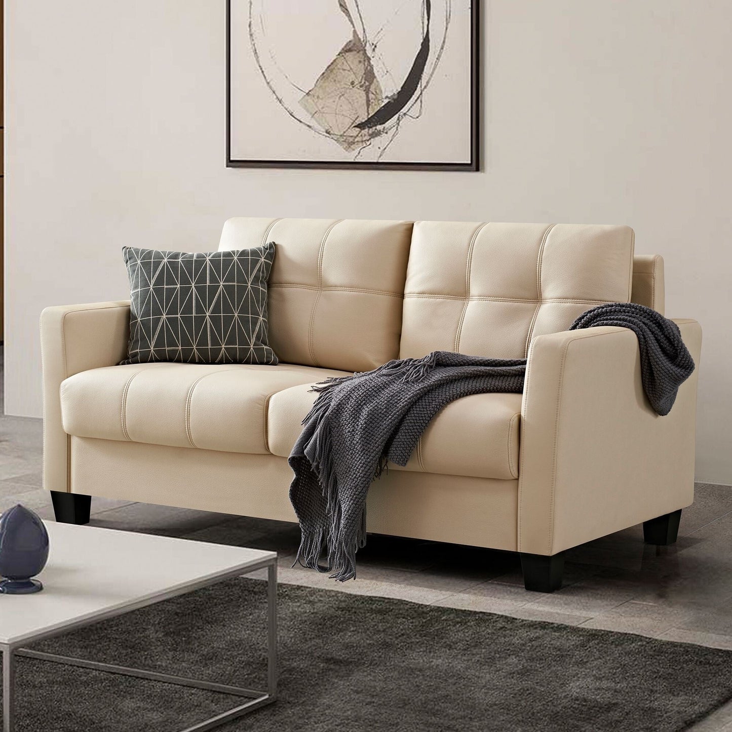 Divano a due posti in similpelle Ainfox da 57,50''