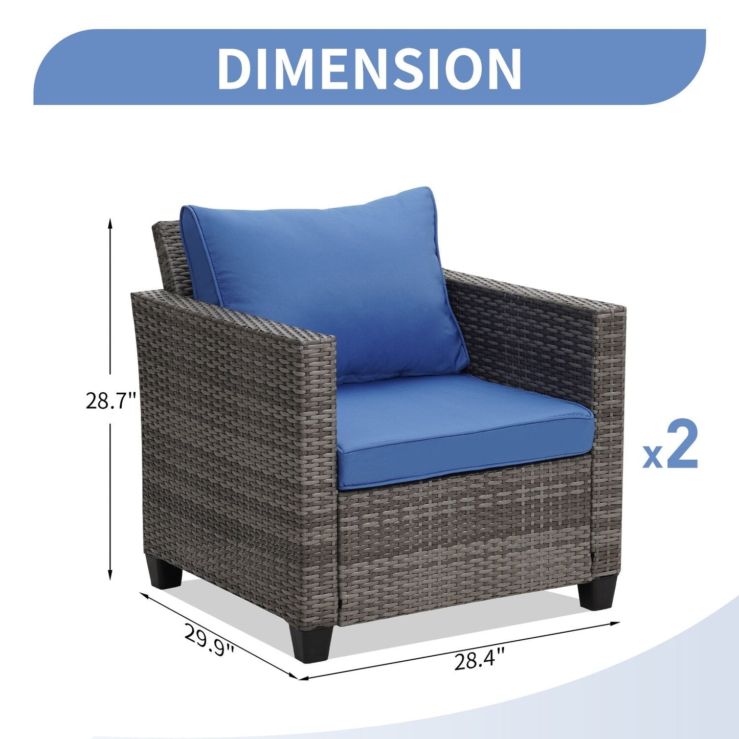 Ainfox Set di divani da esterno per patio Divano componibile in vimini Mobili da giardino Divano in rattan