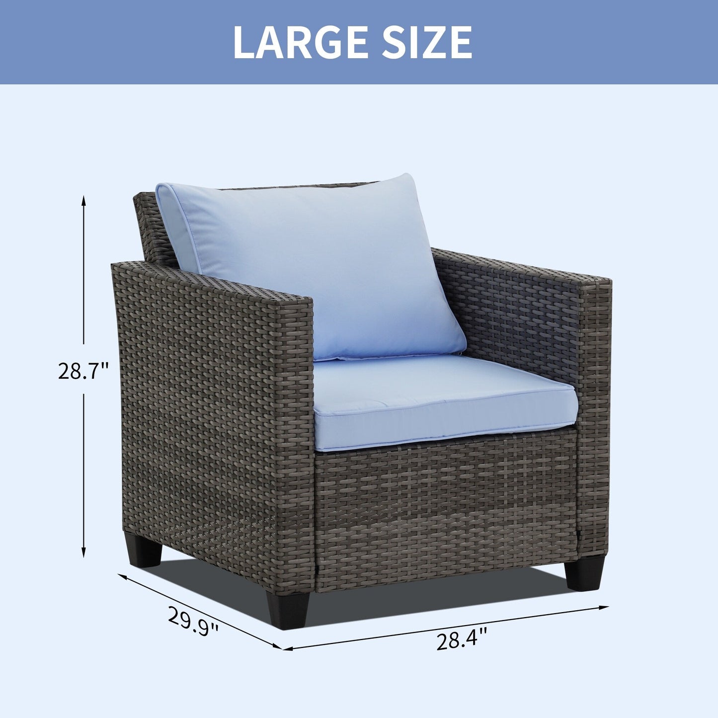 Ainfox Set di divani da esterno per patio Divano componibile in vimini Mobili da giardino Divano in rattan