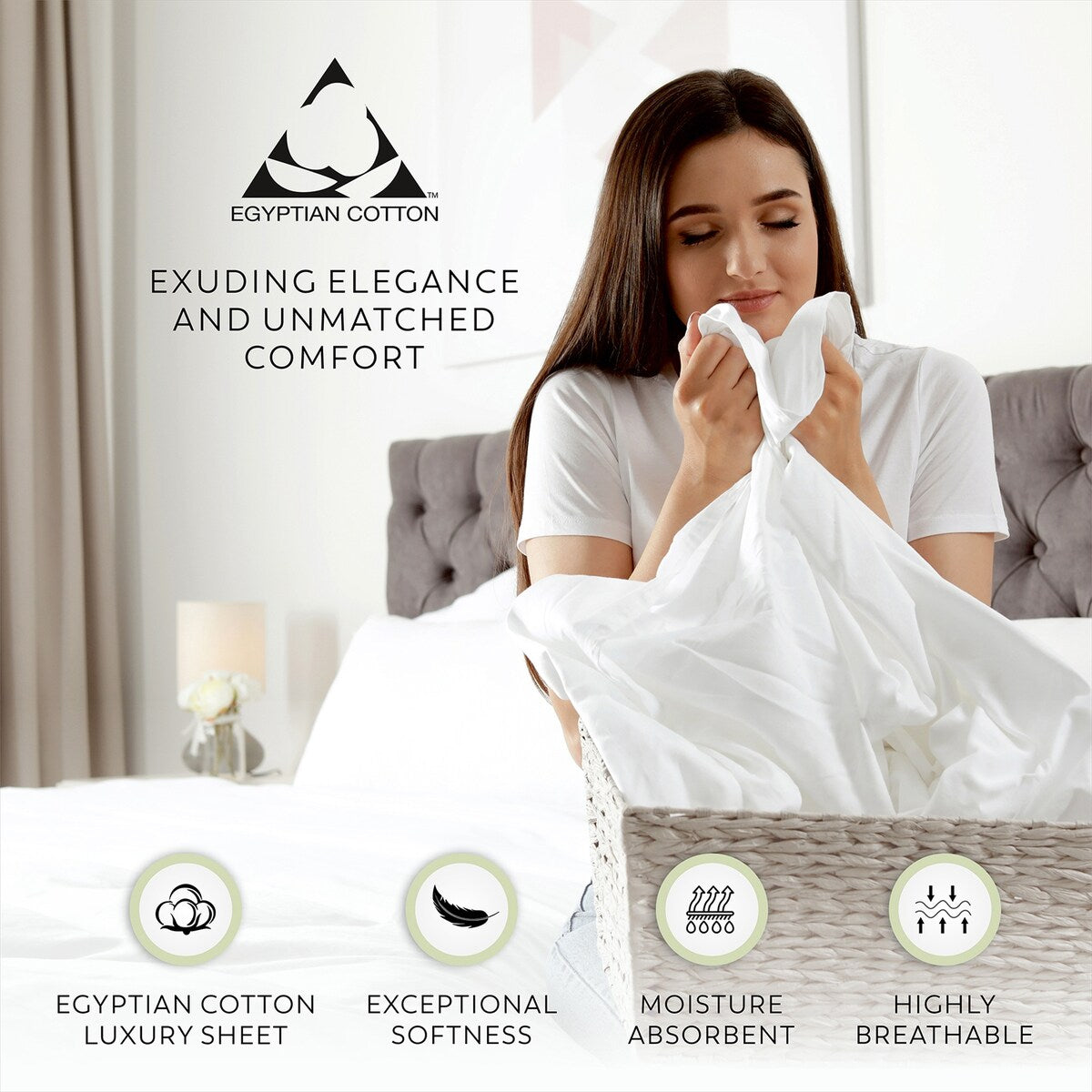 Set di federe Aireolux 1000TC in cotone egiziano di qualità suprema