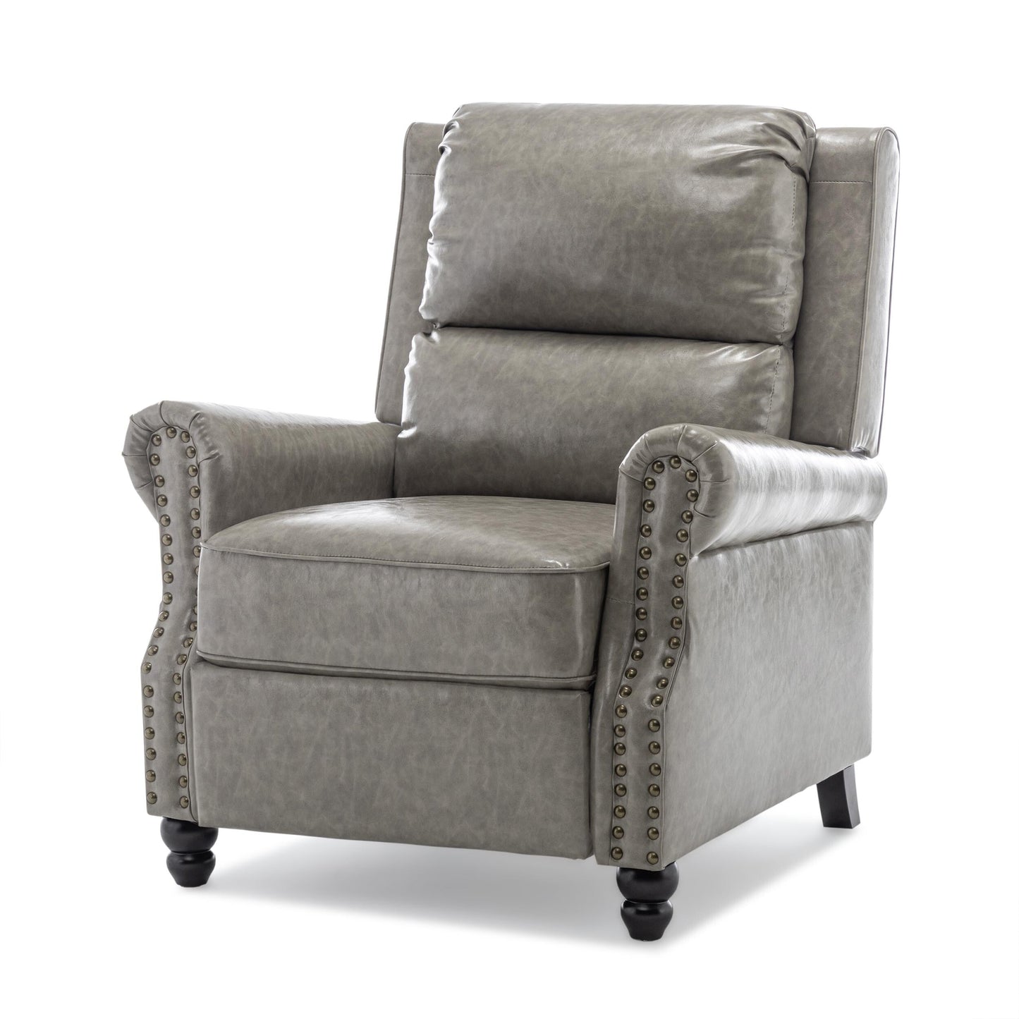Poltrona reclinabile Alisa 35'' W in pelle vegana/lino con schienale a spinta