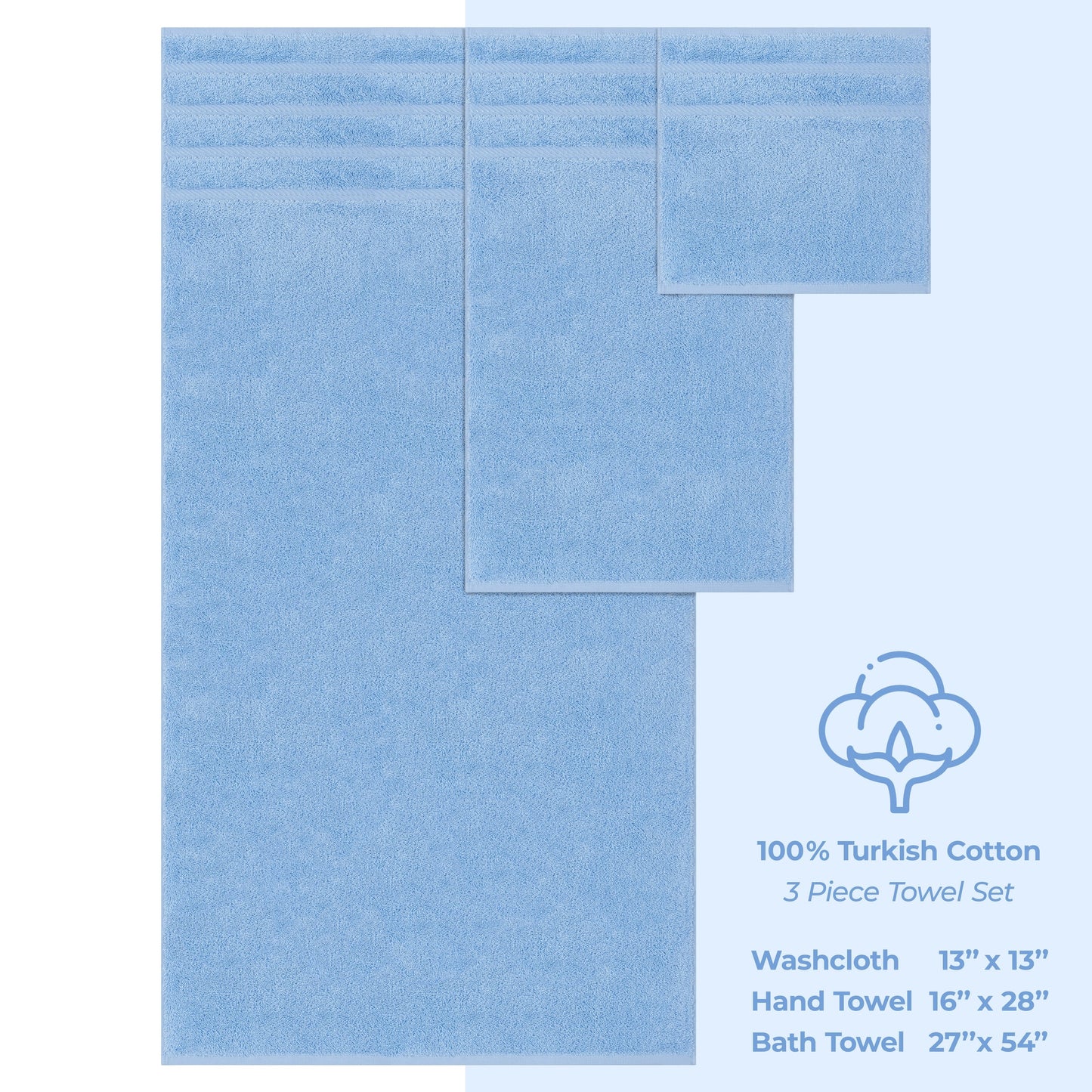 Set di asciugamani da bagno da 3 pezzi, 100% cotone, asciugamani da bagno turco di lusso, asciugamani per il viso extra large, set in saldo