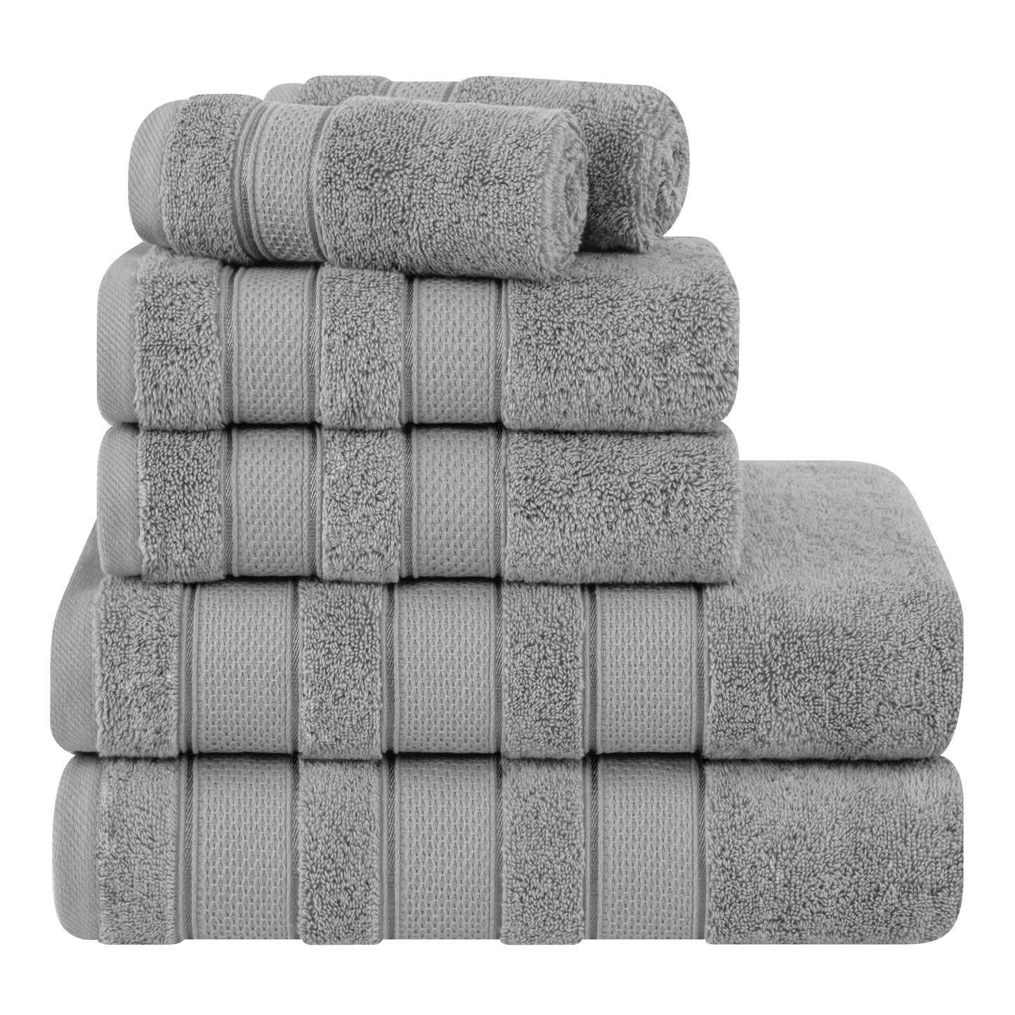 Set di asciugamani da bagno Salem in morbido lino americano, 6 pezzi di asciugamani per il bagno, grandi, 100% cotone, 2 asciugamani da bagno, 2 asciugamani per le mani, 2 salviette.