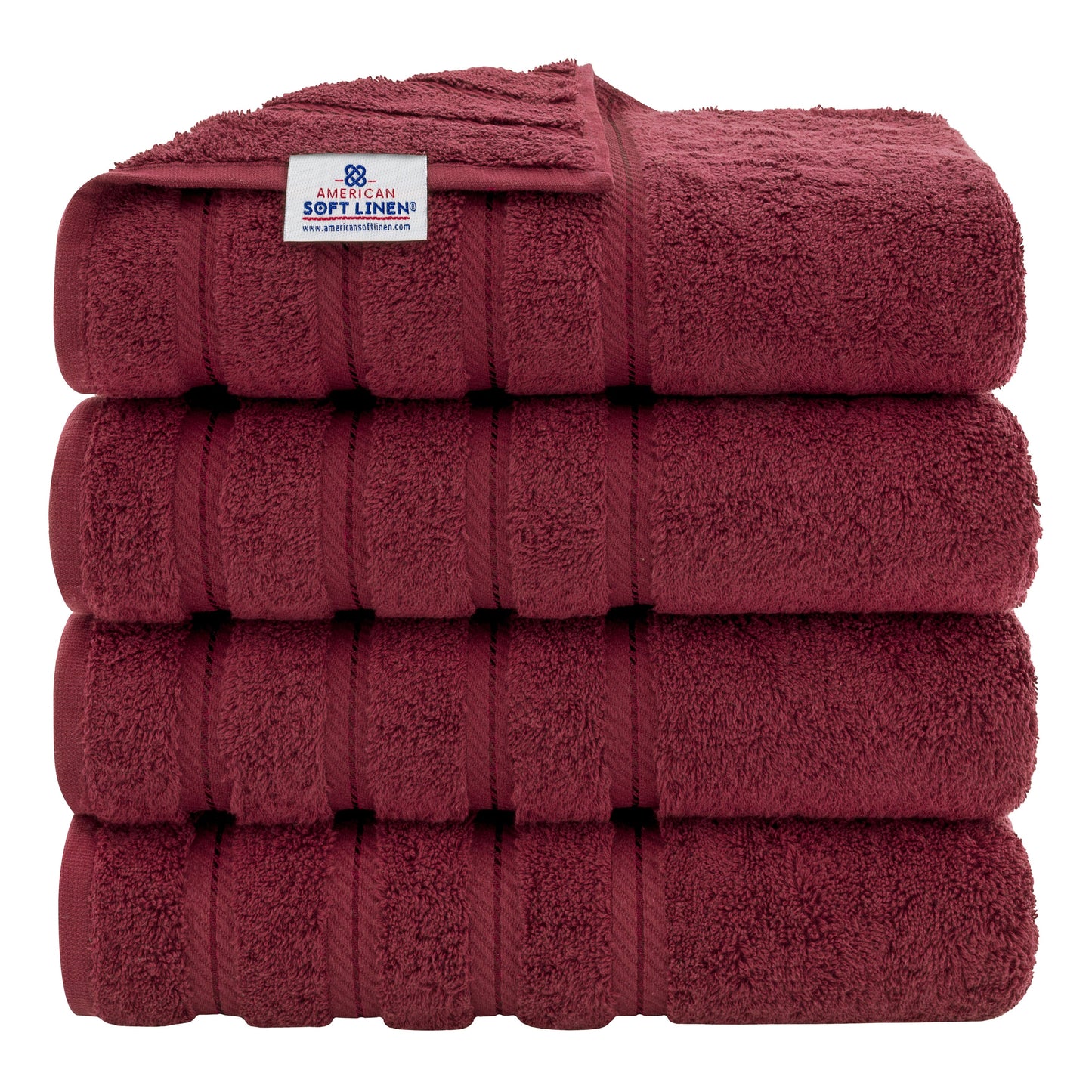 Asciugamani da bagno turchi in lino morbido americano 100% cotone, grandi, confezione da 4, set da bagno di qualità per spa e hotel di lusso