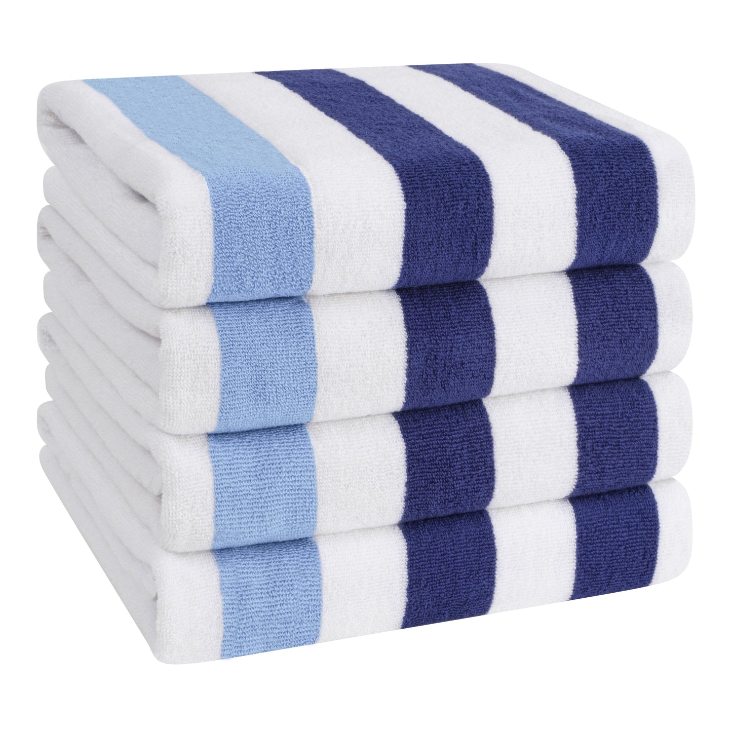 American Soft Linen, teli mare 100% cotone, confezione da 4, teli piscina a righe Cabana 30 x 60 cm