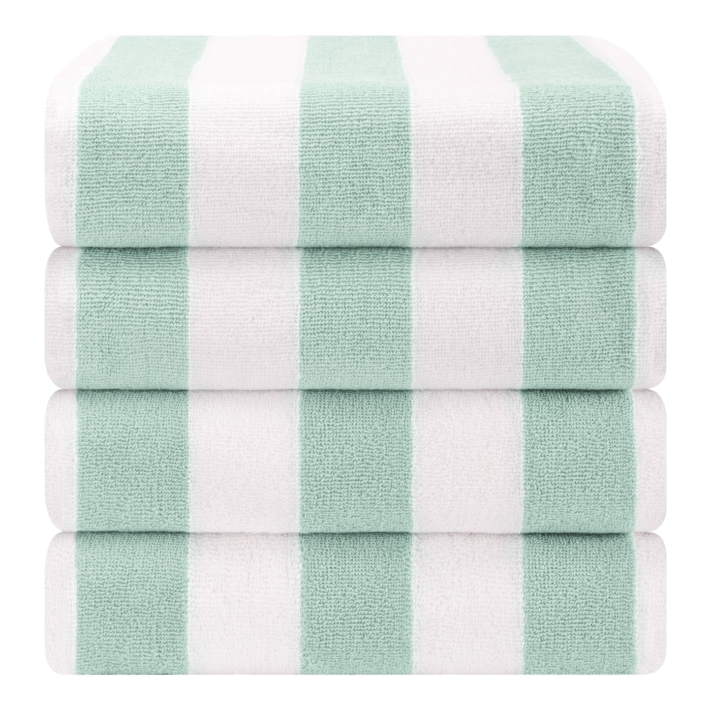 American Soft Linen, teli mare 100% cotone, confezione da 4, teli piscina a righe Cabana 30 x 60 cm