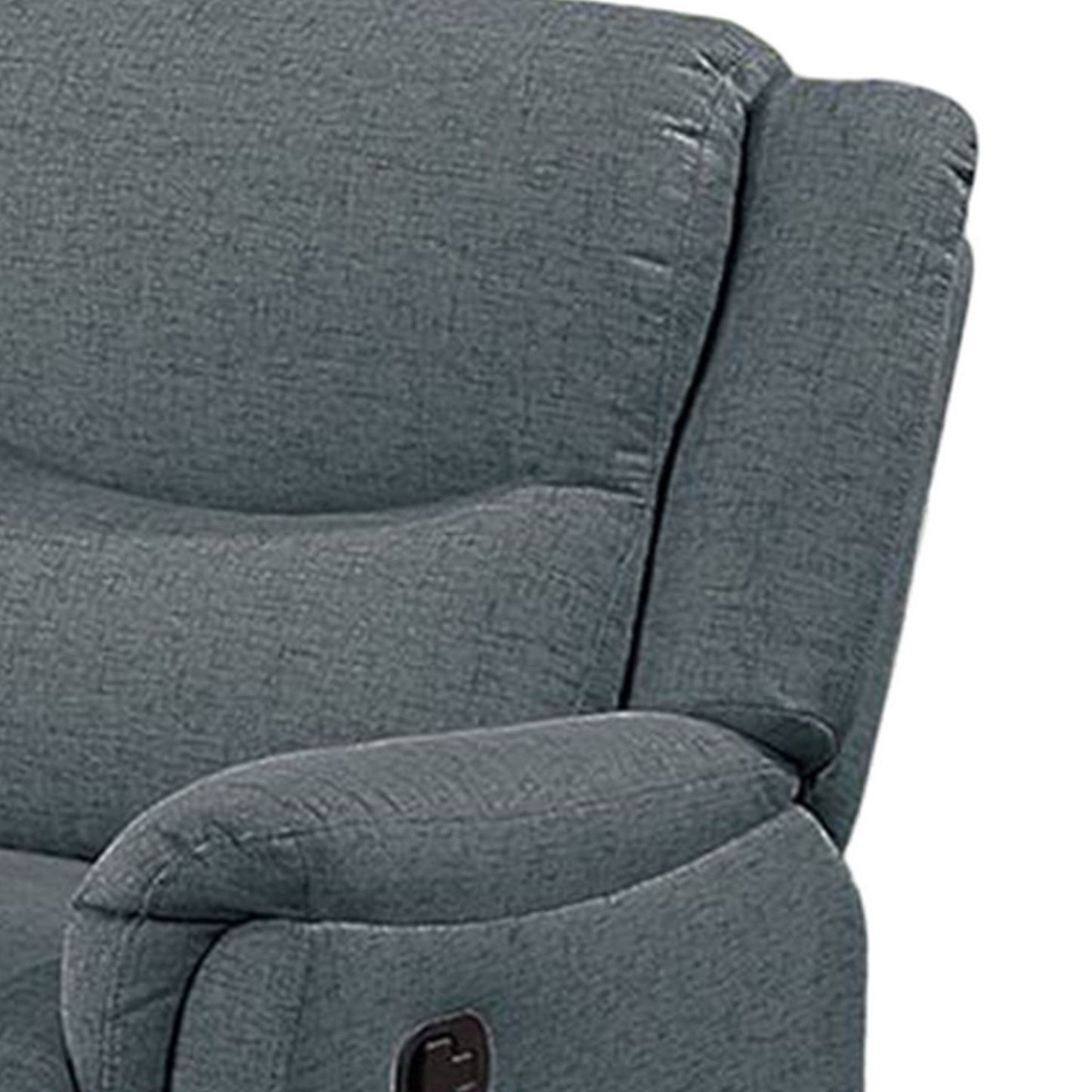 Poltrona reclinabile manuale Ammy, braccioli con cuscino, finta tela di iuta grigio scuro