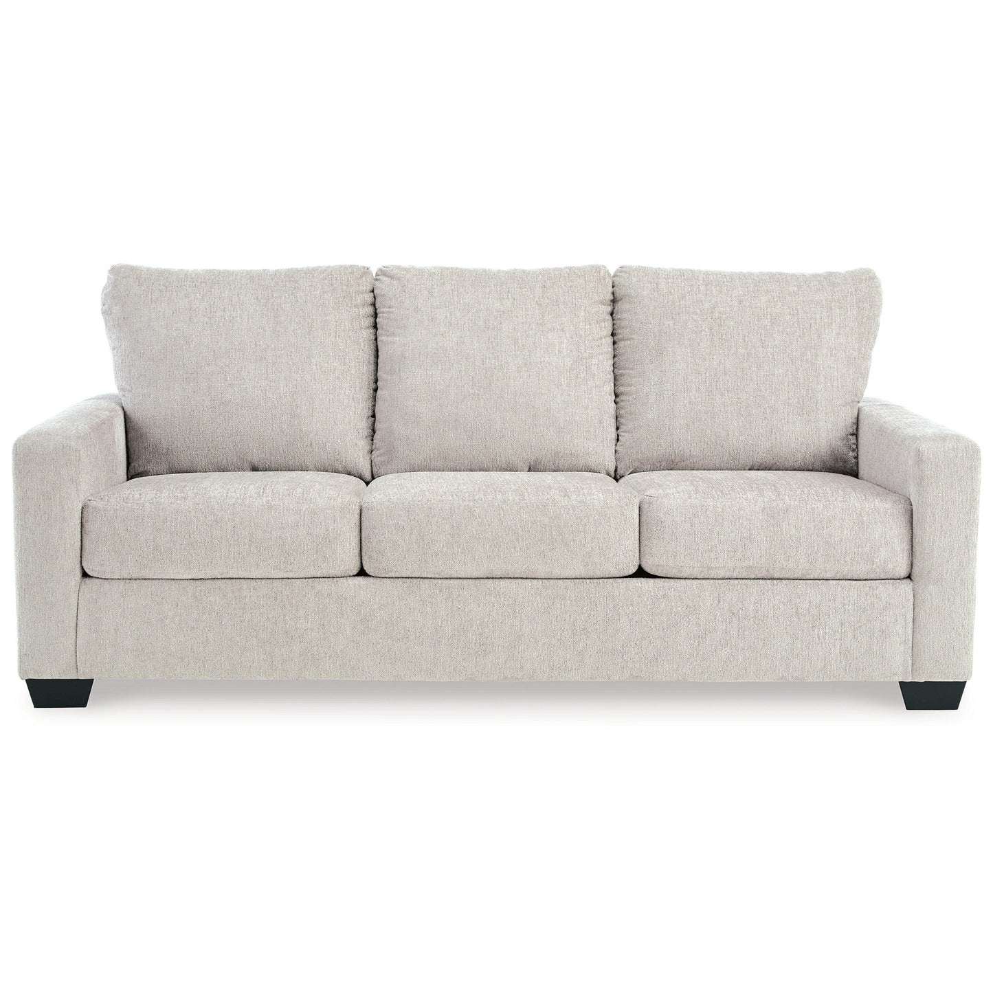 Divano letto Anise con letto matrimoniale estraibile, poliestere bianco neve