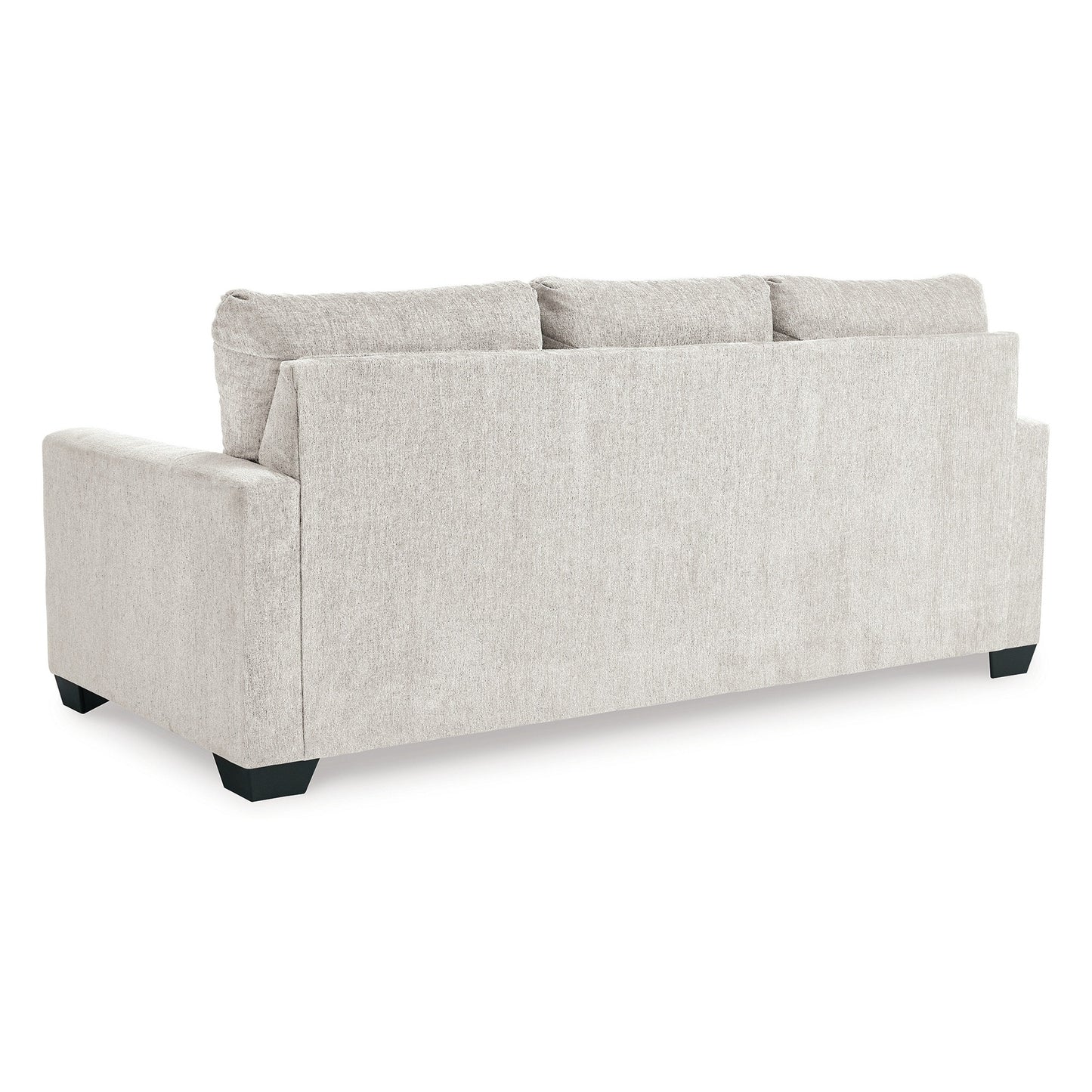 Divano letto Anise con letto matrimoniale estraibile, poliestere bianco neve