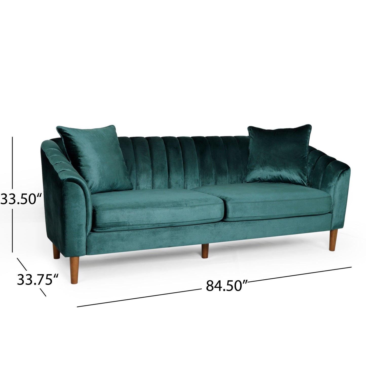 Divano a 3 posti in velluto contemporaneo Ansonia di Christopher Knight Home