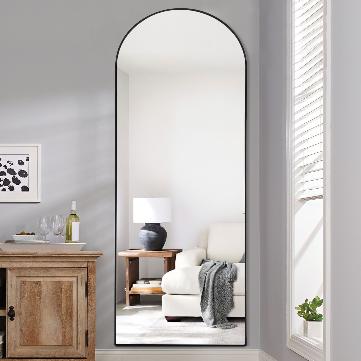 Specchio ad arco moderno a figura intera