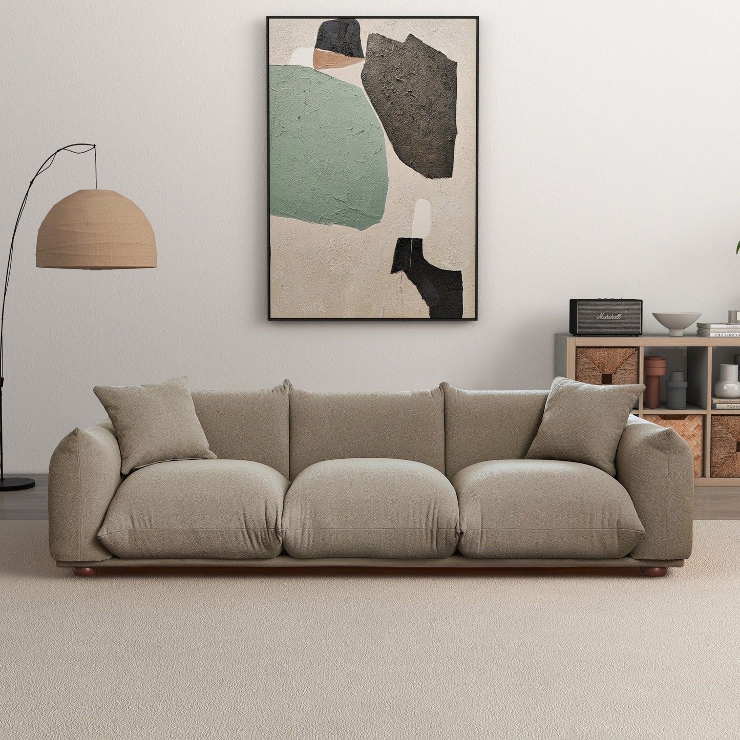Divano Arten Mid-Century Modern di lusso in velluto/boucle