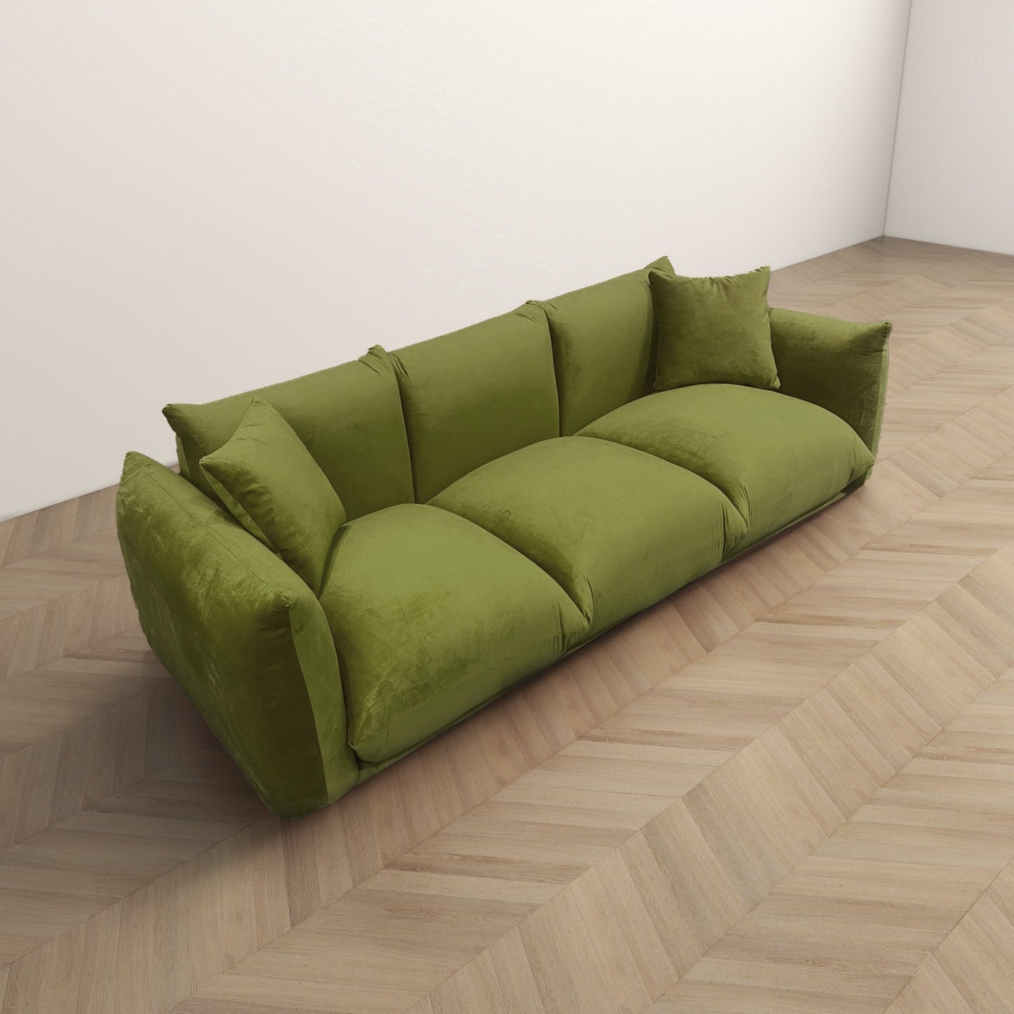 Divano Arten Mid-Century Modern di lusso in velluto/boucle