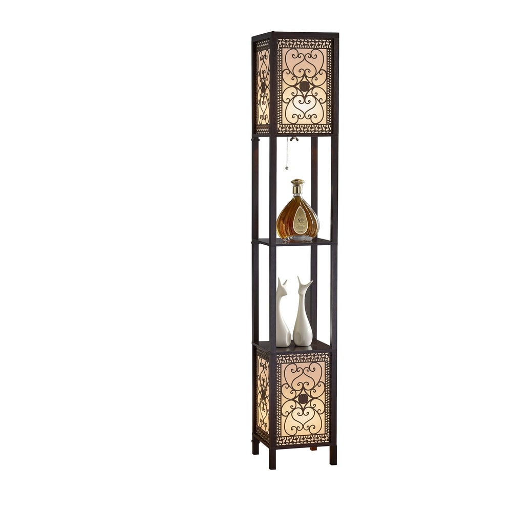 Lampada da terra Copper Grove Arans Infinity Heart Shelf da 64 pollici Espresso