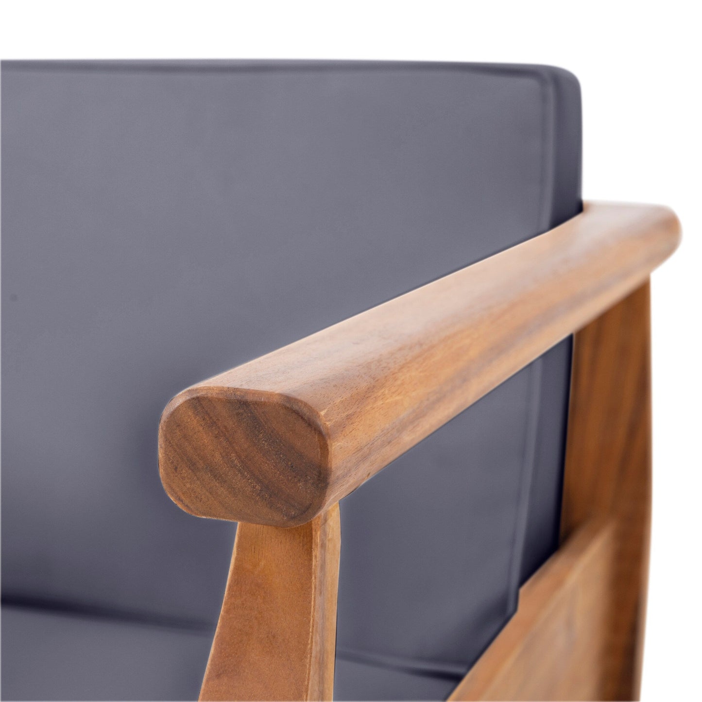 Set da salotto Aston Outdoor Mid-Century Modern in acacia con 4 posti e cuscini di Christopher Knight Home