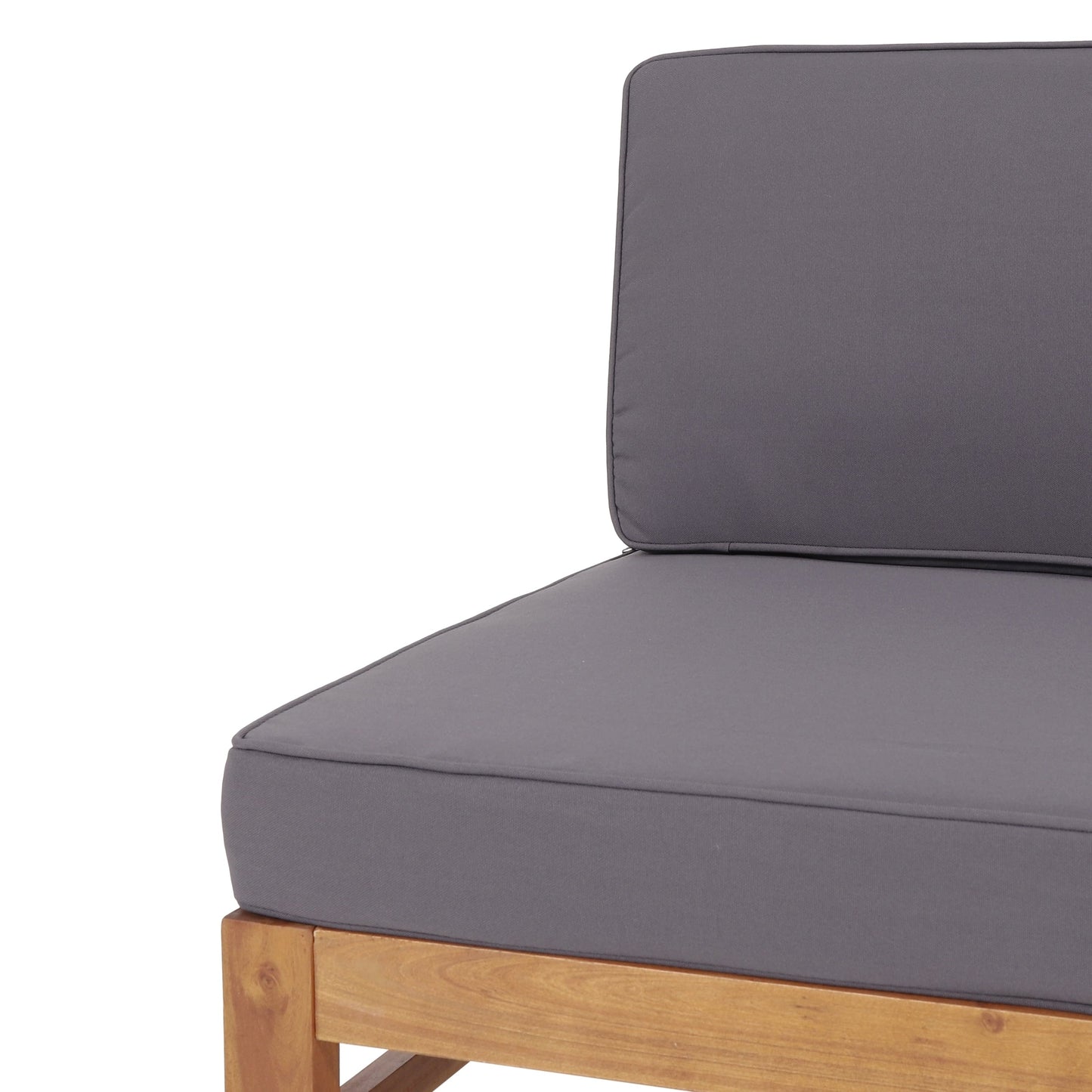 Divano componibile in legno di acacia Aston Outdoor Mid-Century Modern di Christopher Knight Home