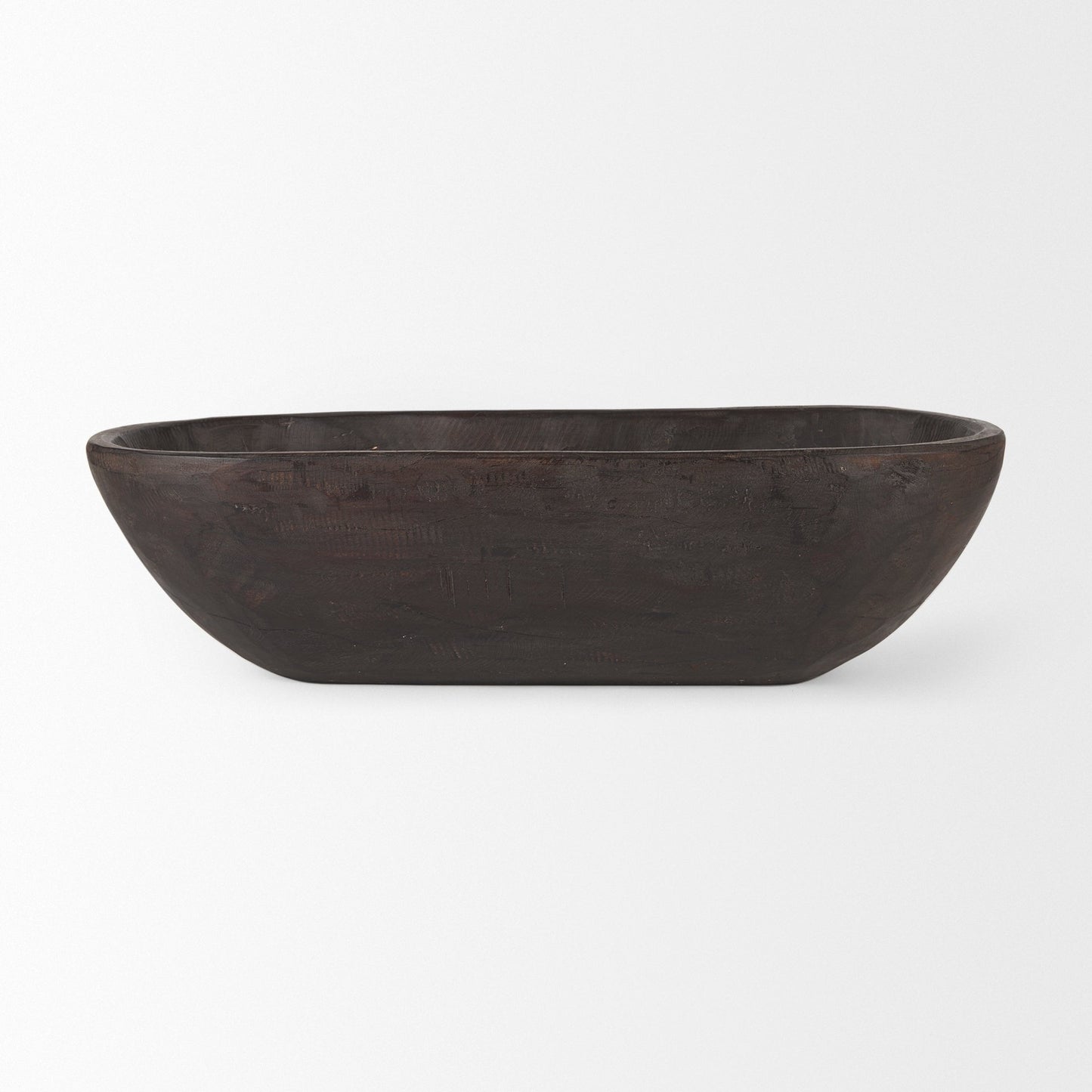 Ciotola Athena Extra Large Oblong in legno di recupero nero-marrone - 26,0 L x 10,0 W x 7,0 H