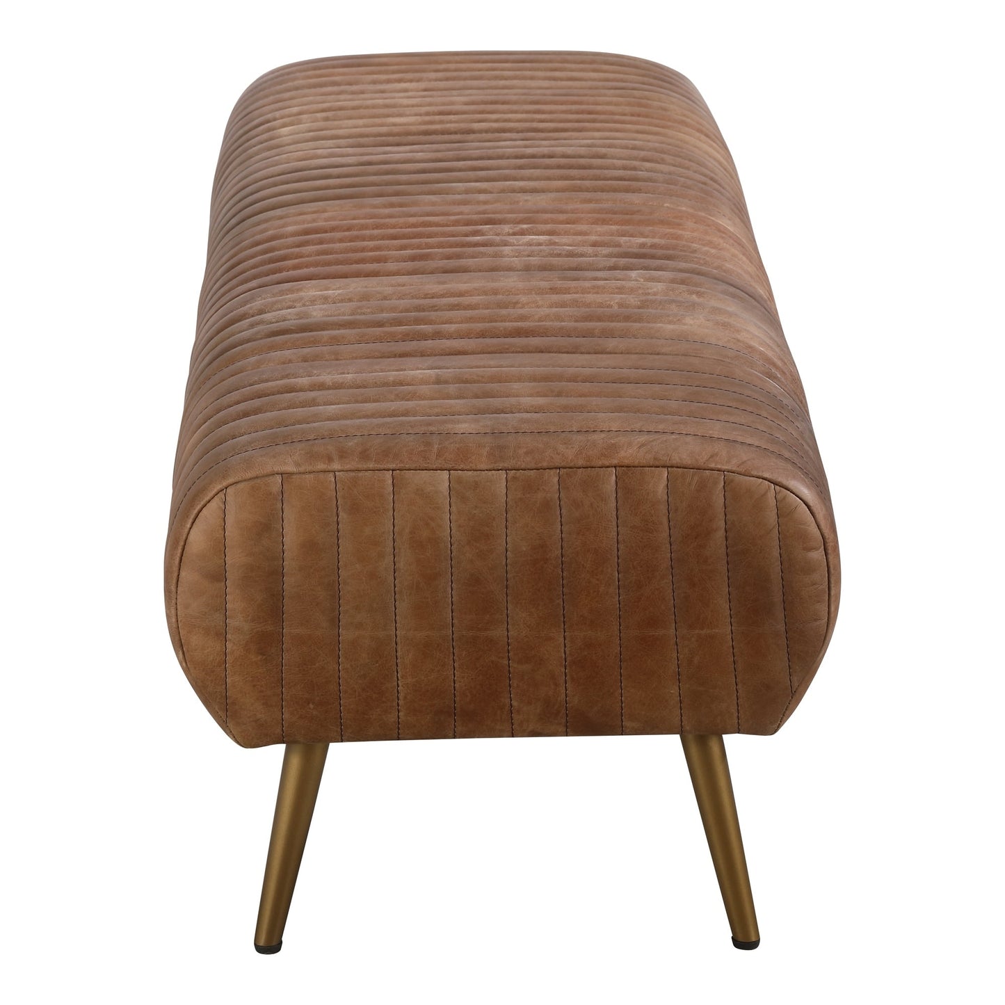 Panca moderna in pelle a coste Aurelle Home