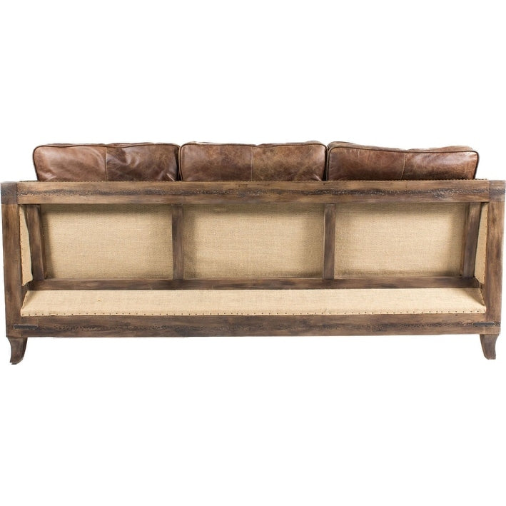 Divano in pelle marrone vintage Dina di Aurelle Home