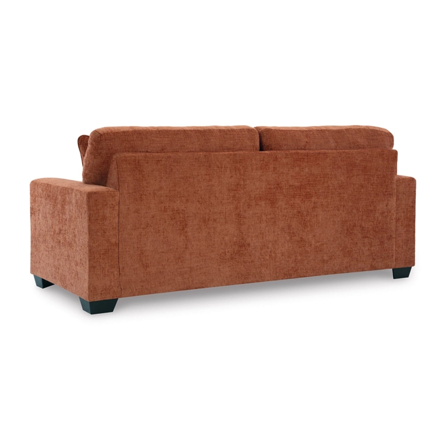 Divano letto matrimoniale Avie, 2 cuscini decorativi, poliestere arancione, 85 pollici