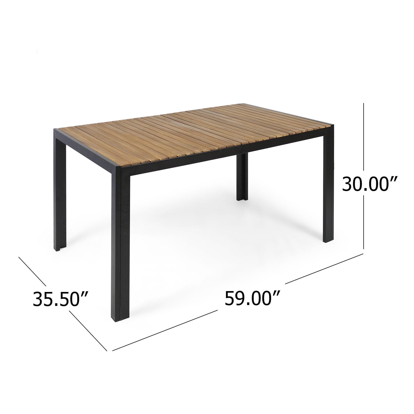 Set da pranzo da esterno Azalea in legno e resina da 7 pezzi di Christopher Knight Home