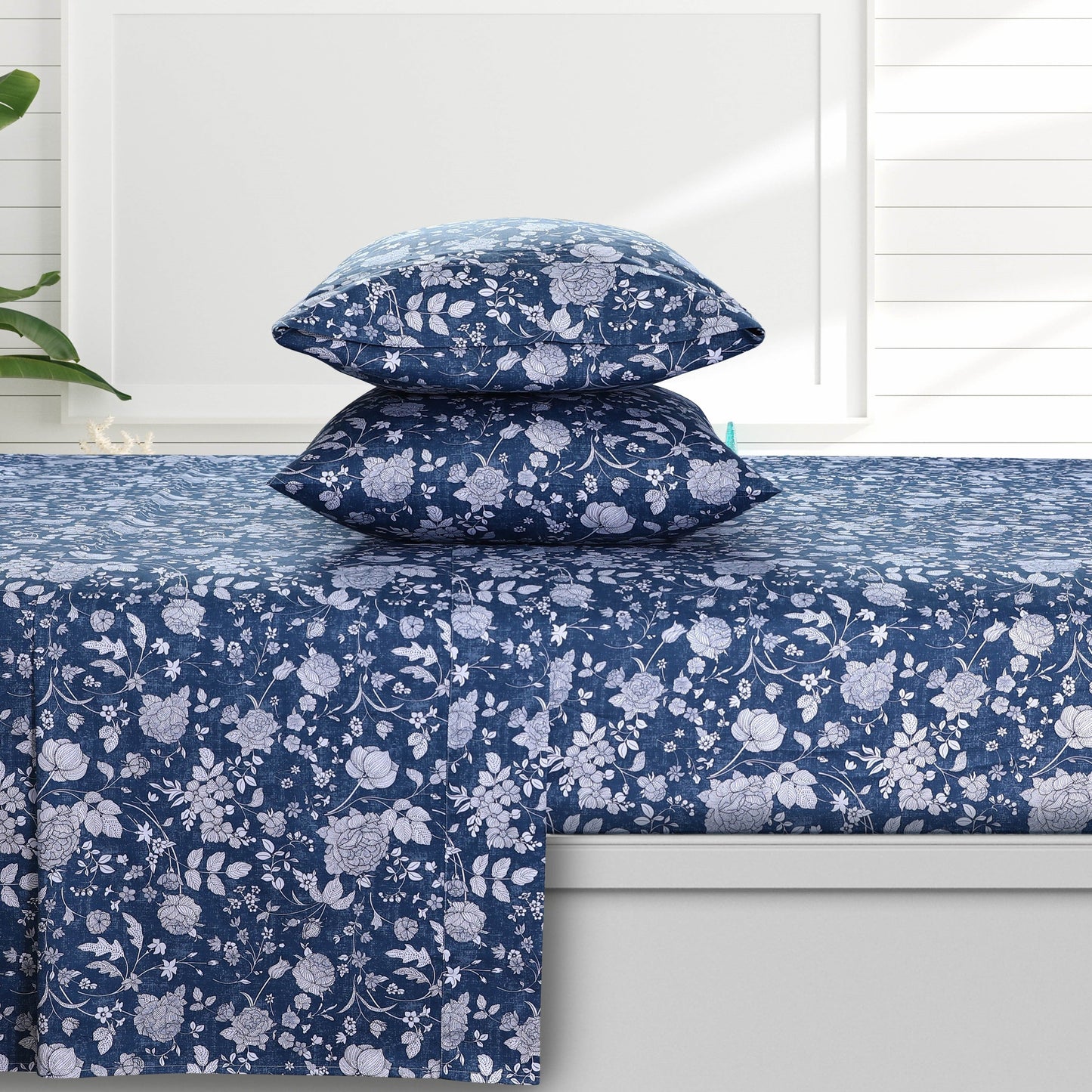 Set di lenzuola con tasche profonde in raso di cotone biologico Azores Home a 300 fili