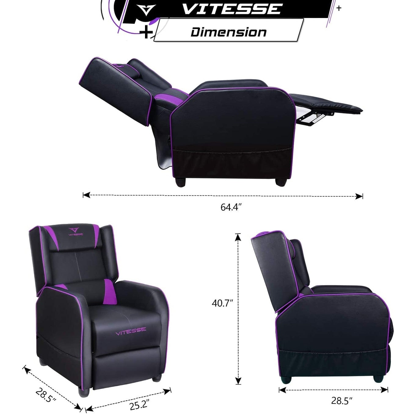 Poltrona reclinabile da gioco BOSSIN, stile racing, con schienale alto, poltrone reclinabili per soggiorno, posti a sedere per teatro