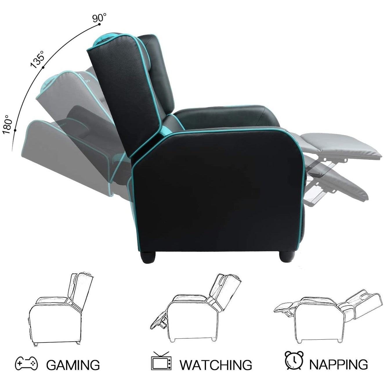Poltrona reclinabile da gioco BOSSIN, stile racing, con schienale alto, poltrone reclinabili per soggiorno, posti a sedere per teatro