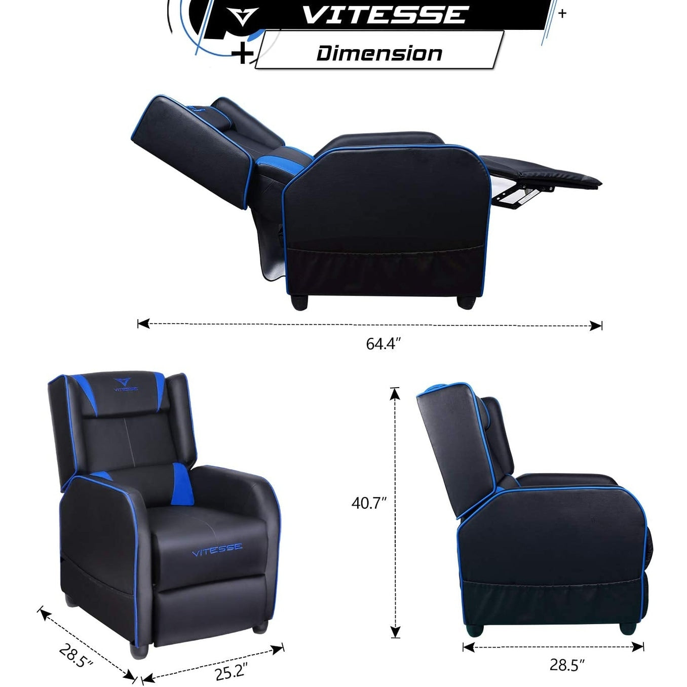 Poltrona reclinabile da gioco BOSSIN, stile racing, con schienale alto, poltrone reclinabili per soggiorno, posti a sedere per teatro