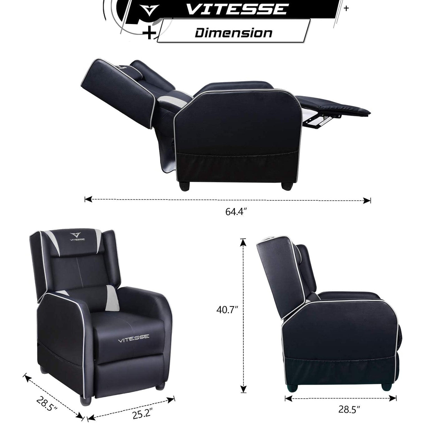 Poltrona reclinabile da gioco BOSSIN, stile racing, con schienale alto, poltrone reclinabili per soggiorno, posti a sedere per teatro