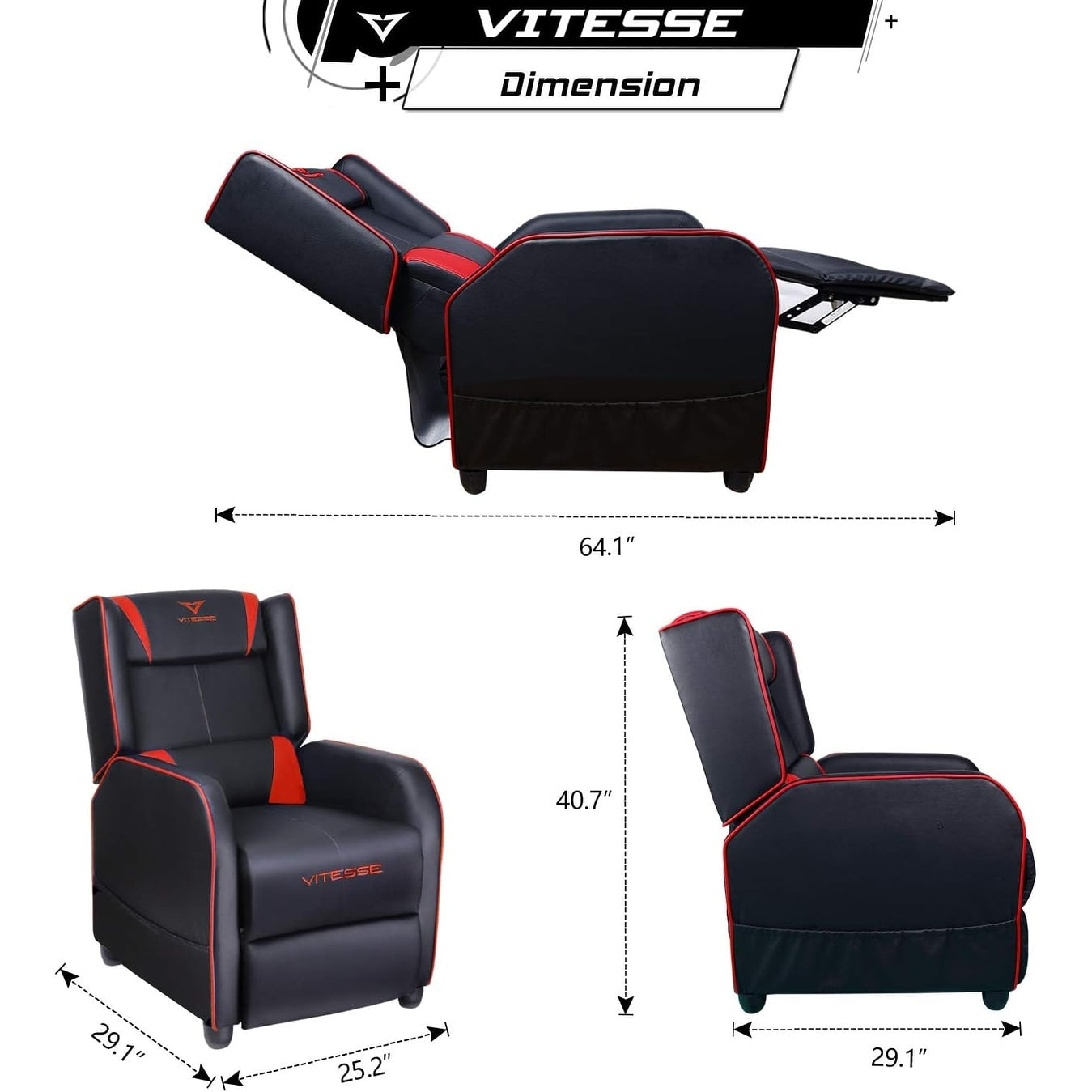 Poltrona reclinabile da gioco BOSSIN, stile racing, con schienale alto, poltrone reclinabili per soggiorno, posti a sedere per teatro