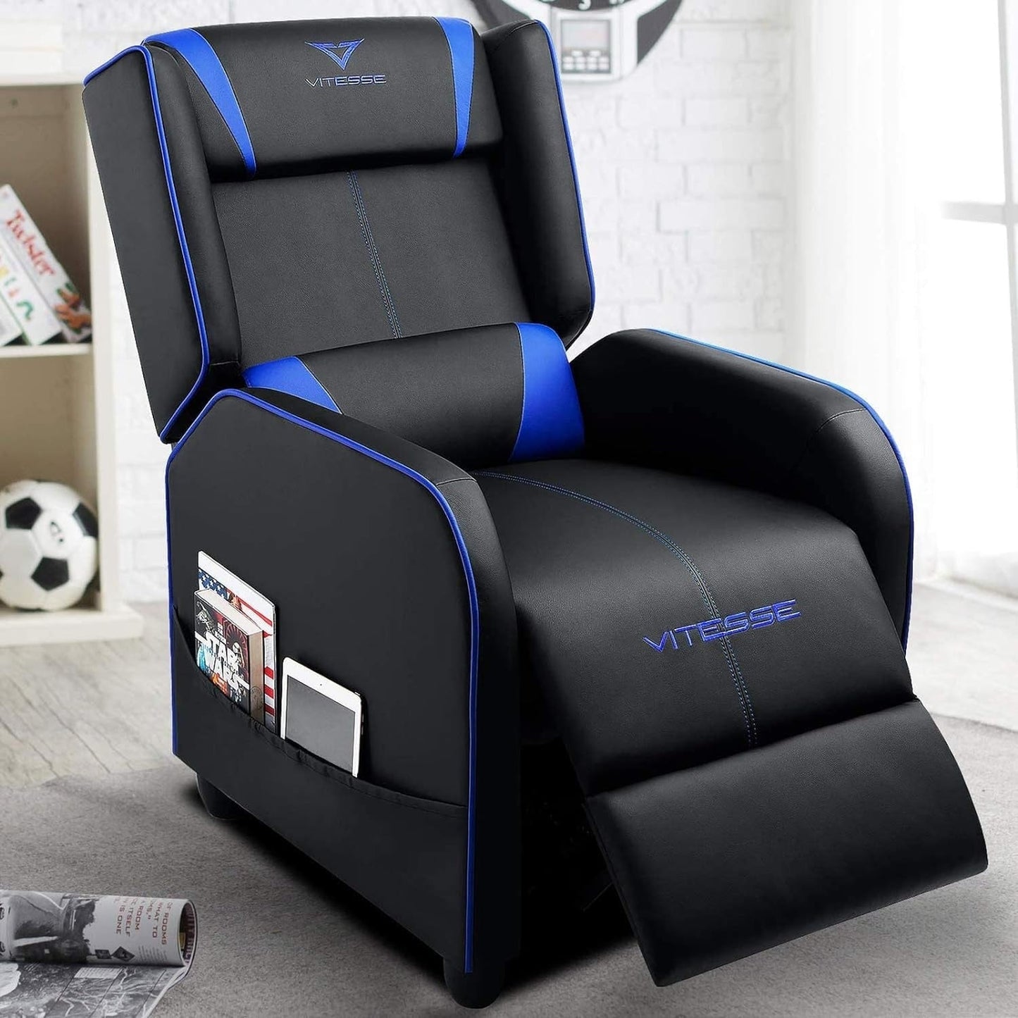 Poltrona reclinabile da gioco BOSSIN, stile racing, con schienale alto, poltrone reclinabili per soggiorno, posti a sedere per teatro
