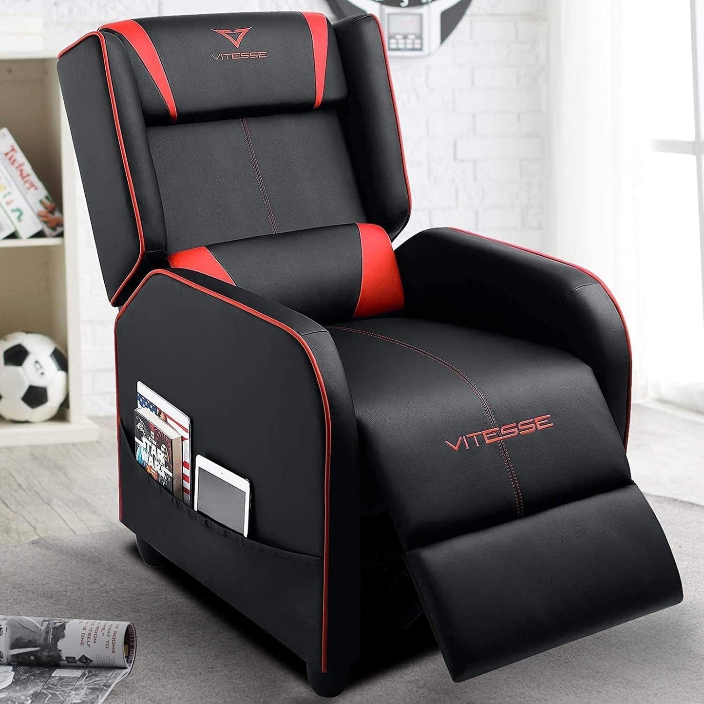 Poltrona reclinabile da gioco BOSSIN, stile racing, con schienale alto, poltrone reclinabili per soggiorno, posti a sedere per teatro