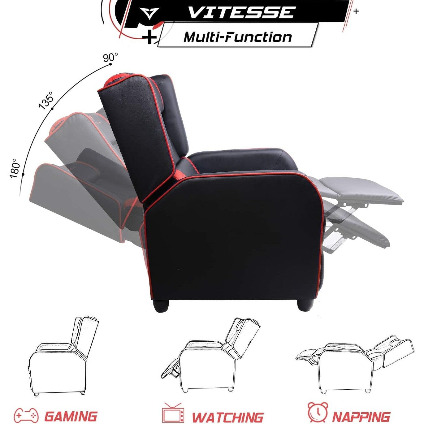 Poltrona reclinabile da gioco BOSSIN, stile racing, con schienale alto, poltrone reclinabili per soggiorno, posti a sedere per teatro