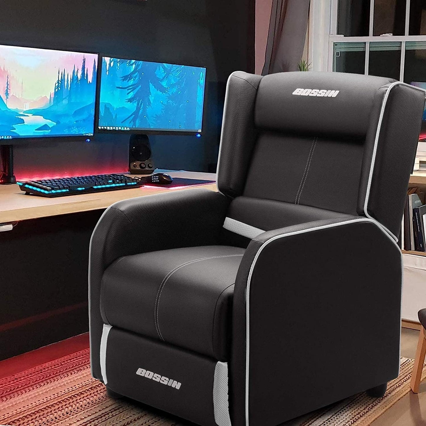 Divano reclinabile singolo ergonomico in pelle PU BOSSIN per soggiorno