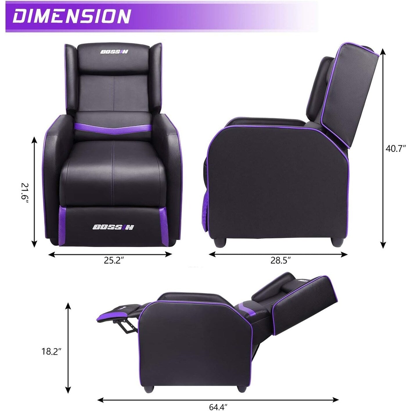 Divano reclinabile singolo ergonomico in pelle PU BOSSIN per soggiorno