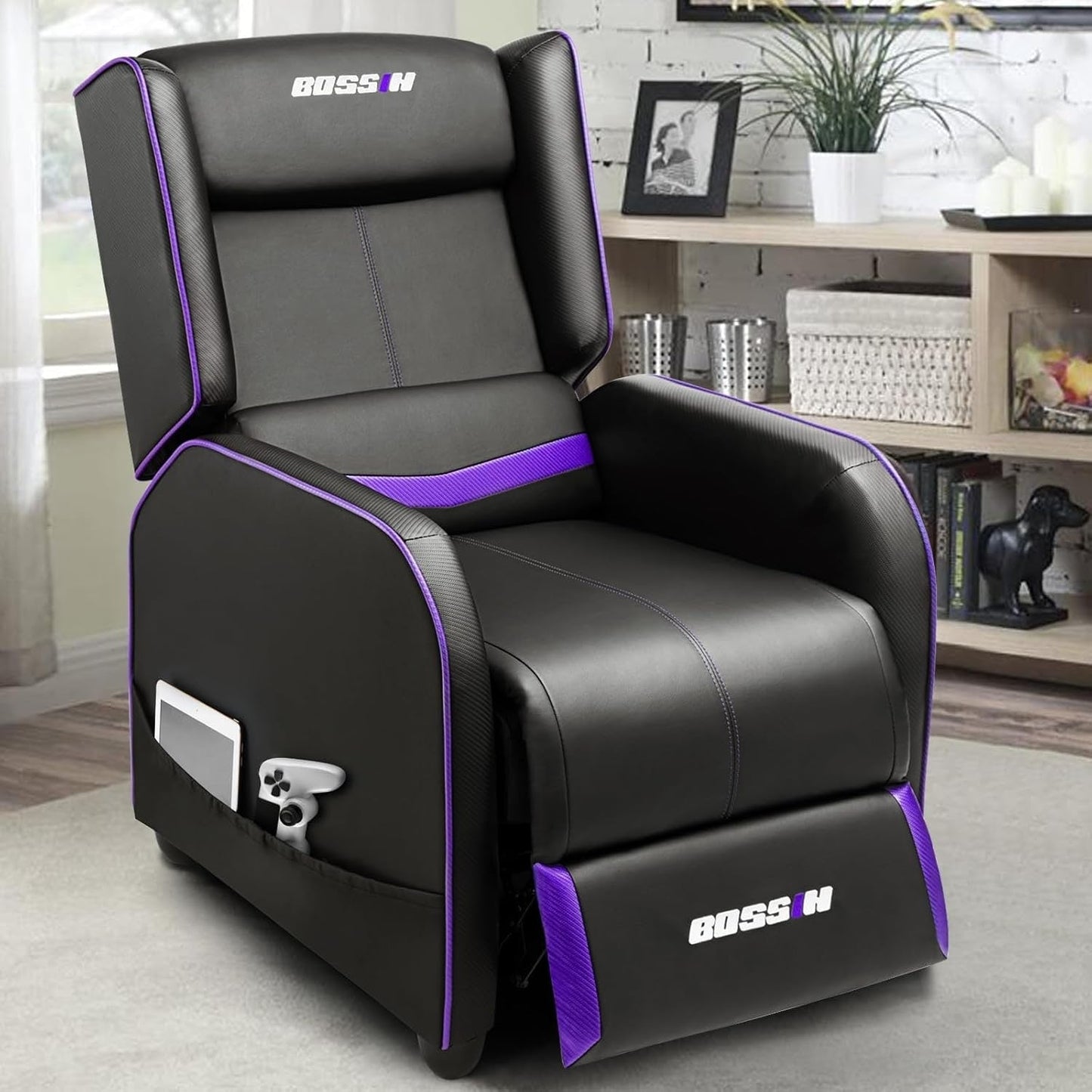 Divano reclinabile singolo ergonomico in pelle PU BOSSIN per soggiorno