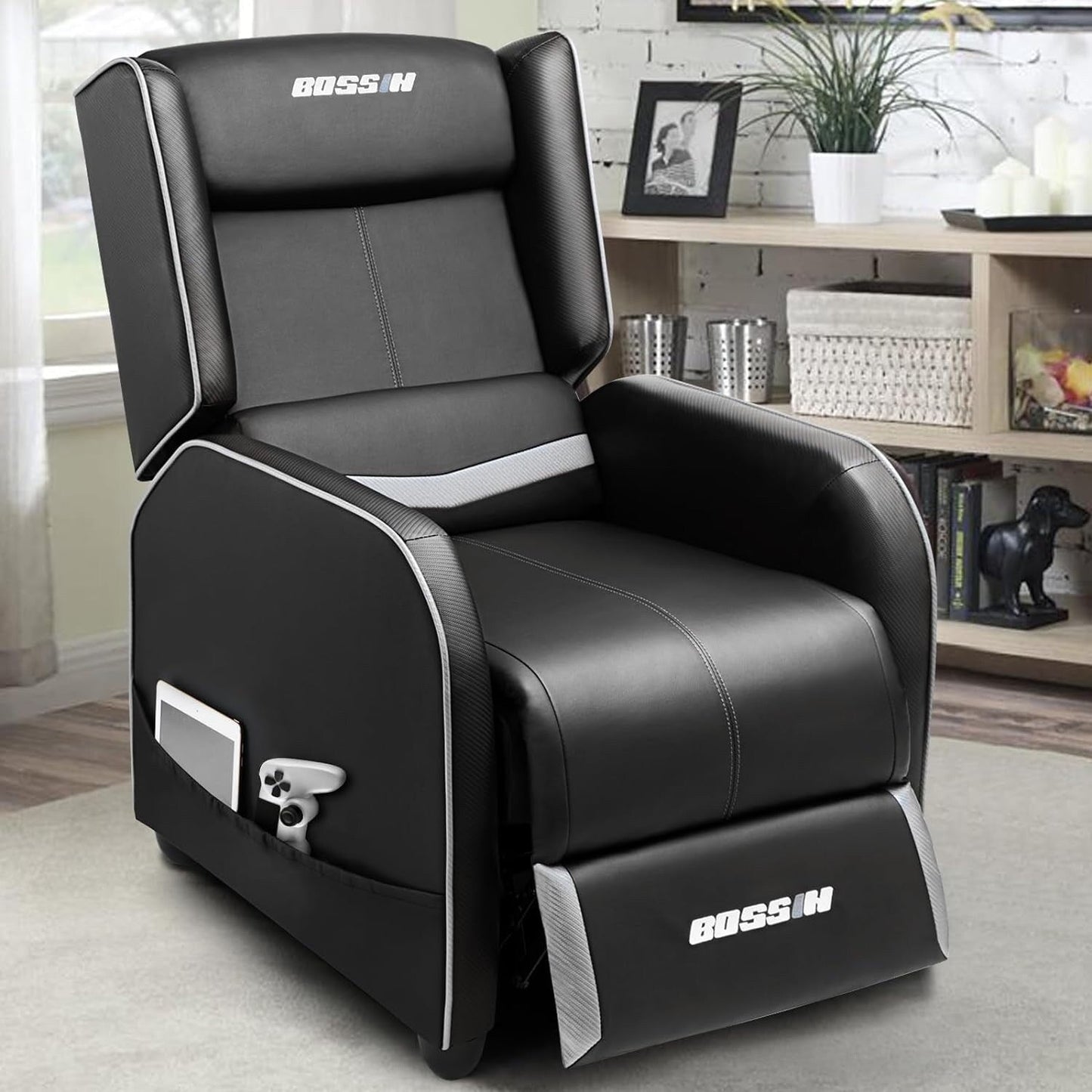 Divano reclinabile singolo ergonomico in pelle PU BOSSIN per soggiorno