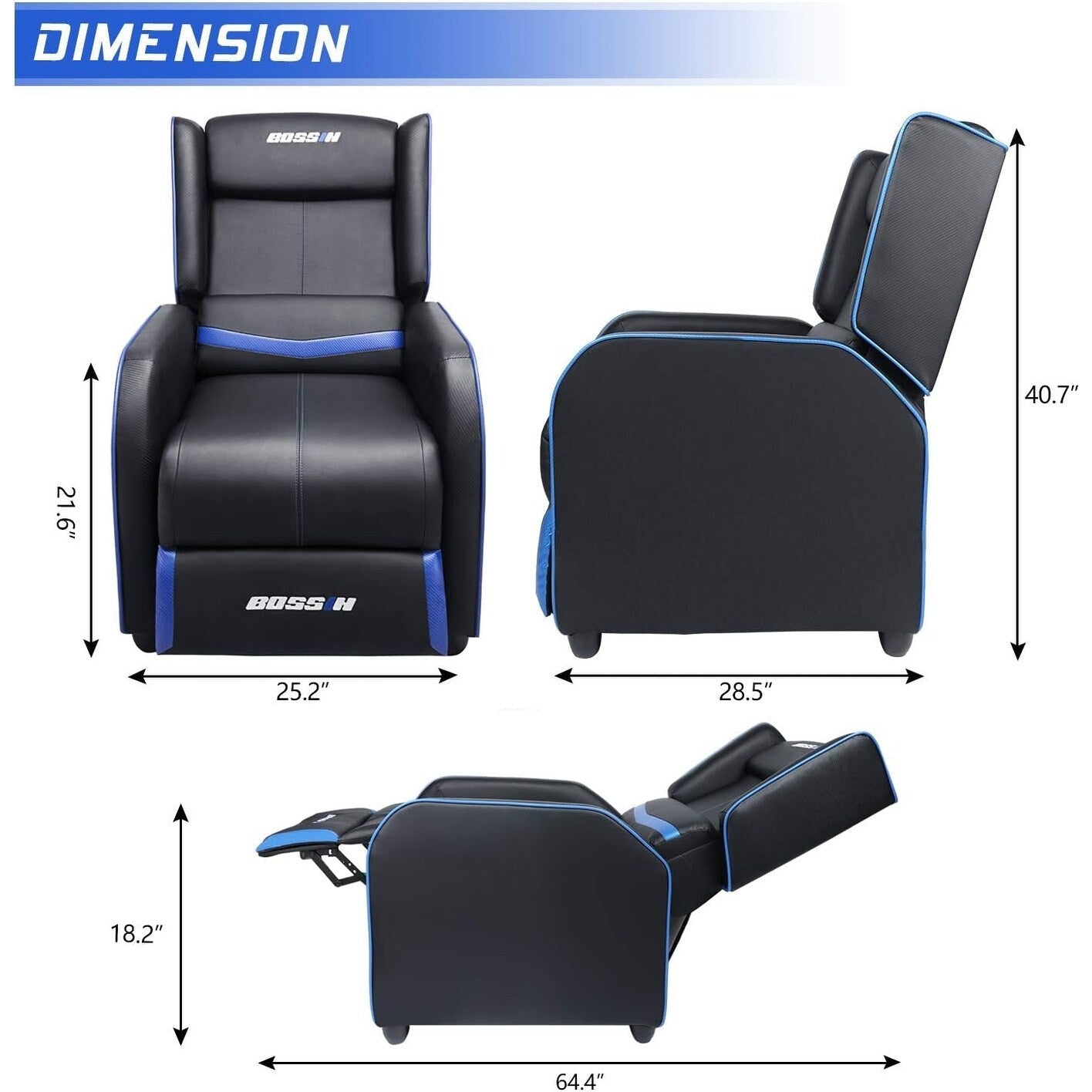 Divano reclinabile singolo ergonomico in pelle PU BOSSIN per soggiorno
