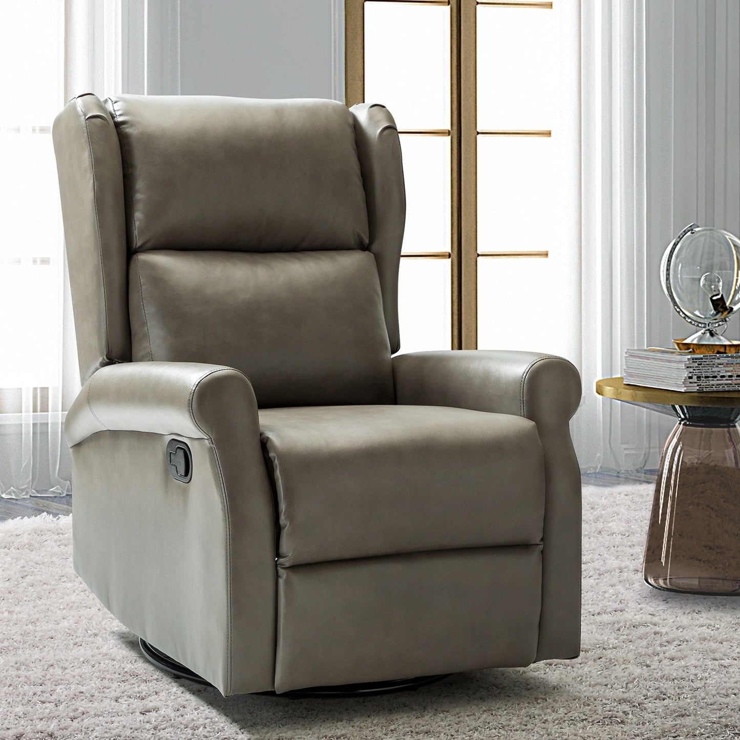 Sedia girevole per bambini Baksoho Contemporary in similpelle con base in metallo di HULALA HOME