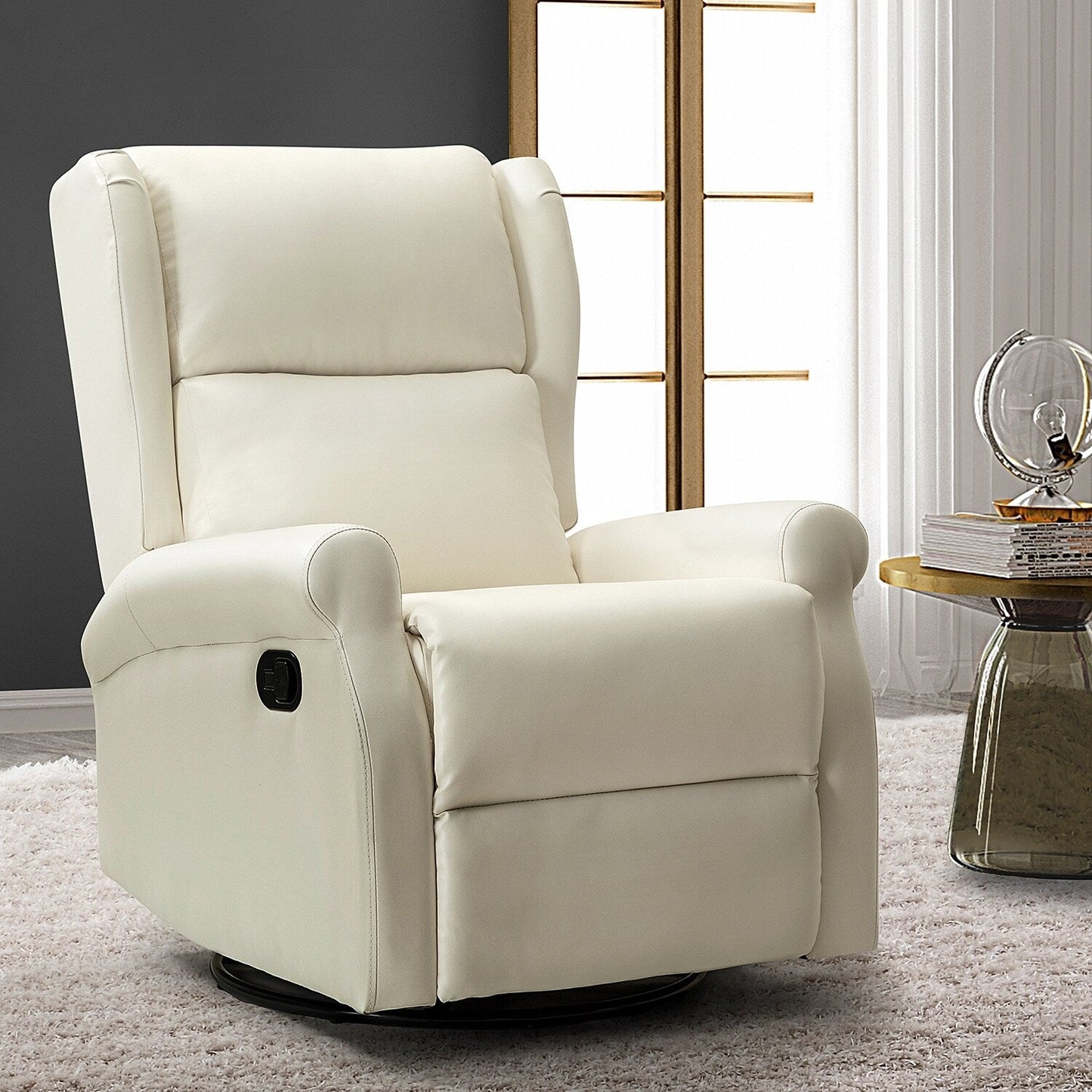Sedia girevole per bambini Baksoho Contemporary in similpelle con base in metallo di HULALA HOME