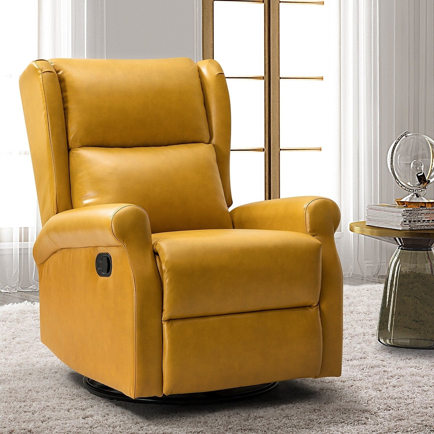 Sedia girevole per bambini Baksoho Contemporary in similpelle con base in metallo di HULALA HOME