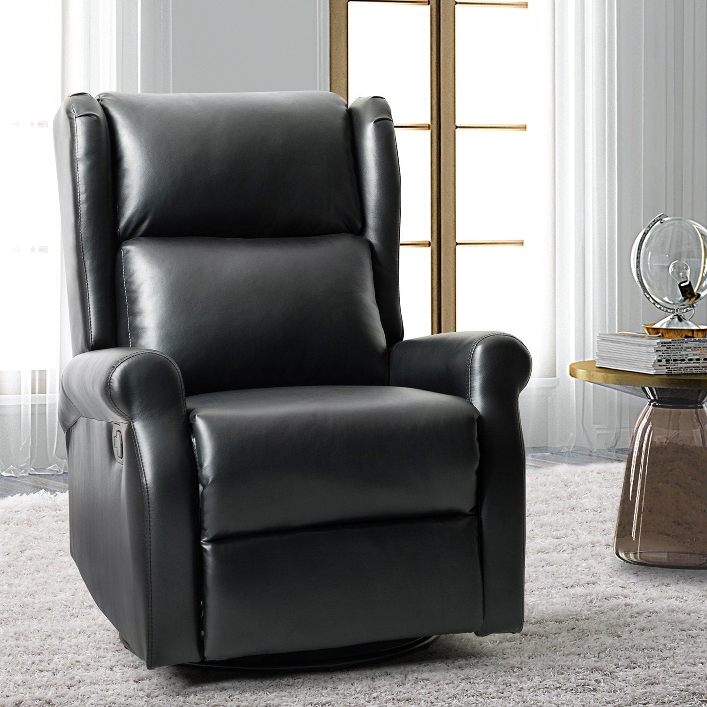 Sedia girevole per bambini Baksoho Contemporary in similpelle con base in metallo di HULALA HOME