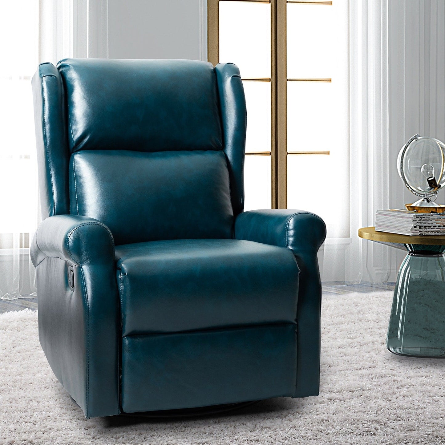 Sedia girevole per bambini Baksoho Contemporary in similpelle con base in metallo di HULALA HOME