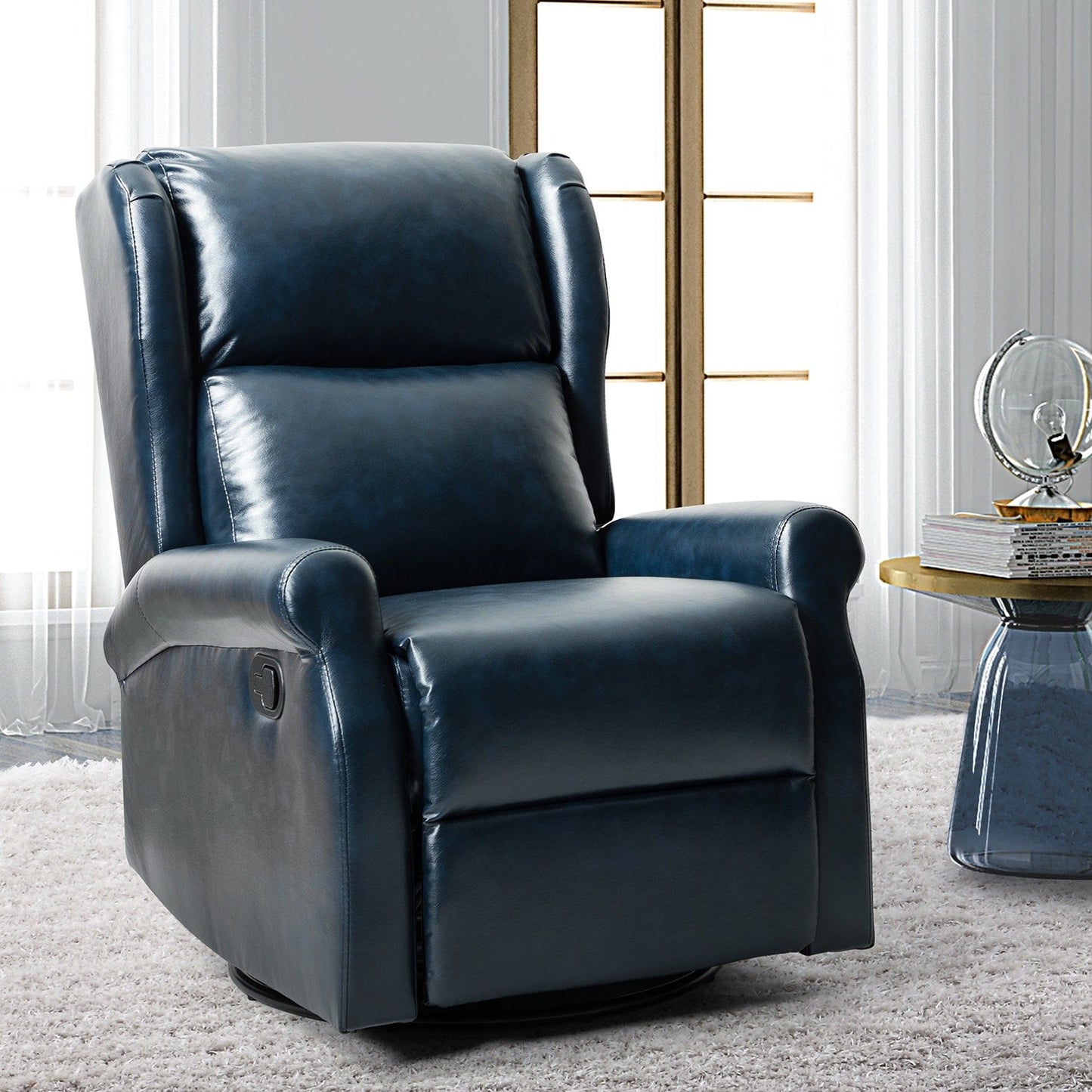 Sedia girevole per bambini Baksoho Contemporary in similpelle con base in metallo di HULALA HOME