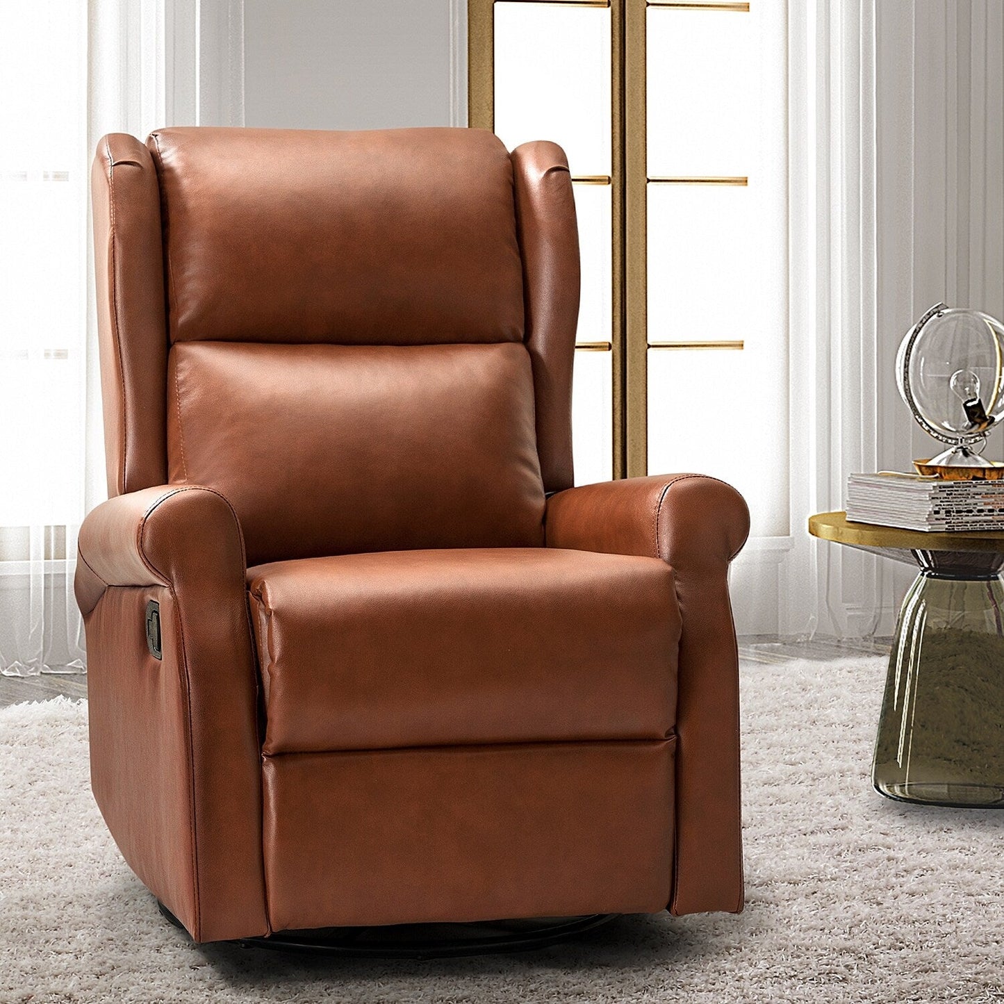 Sedia girevole per bambini Baksoho Contemporary in similpelle con base in metallo di HULALA HOME