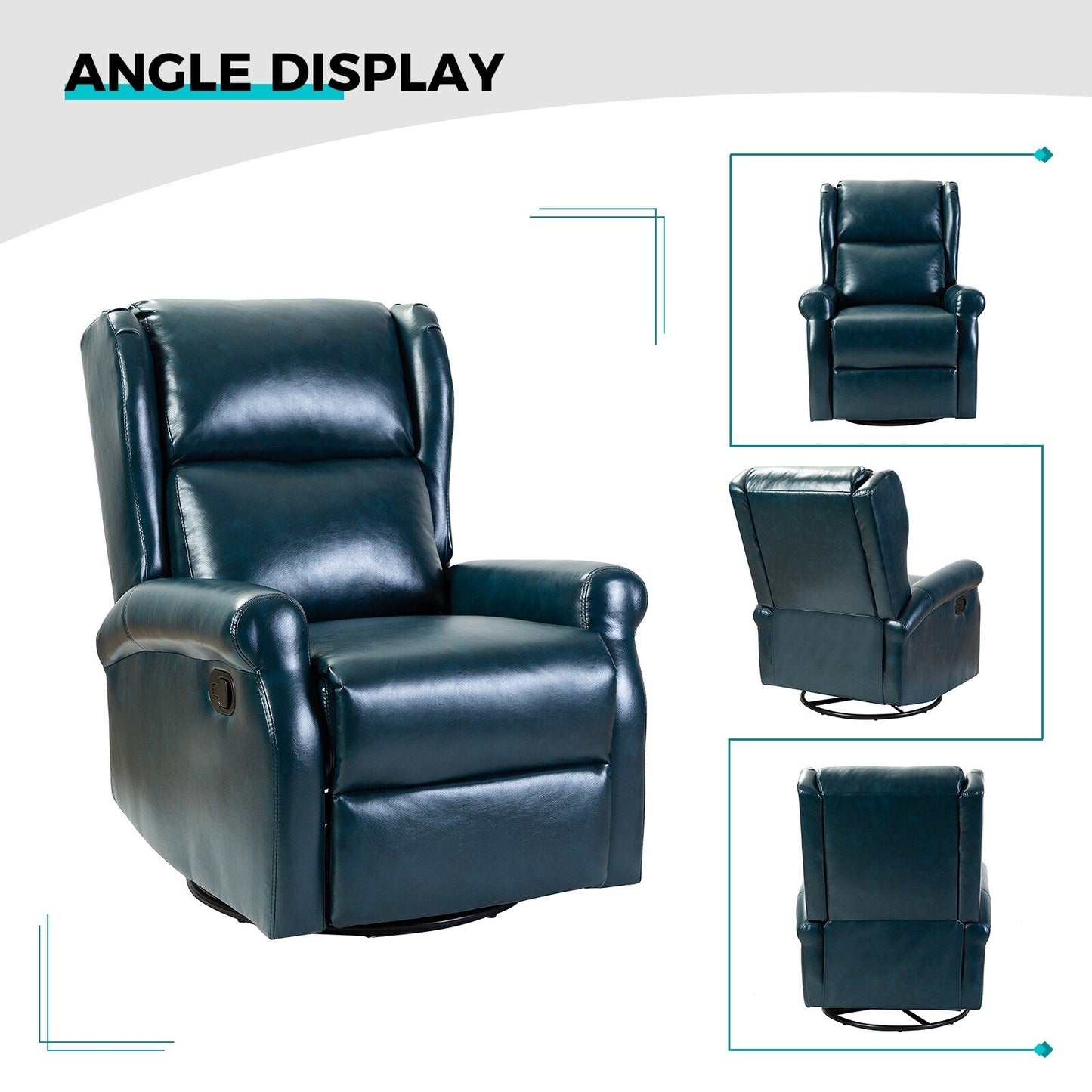 Sedia girevole per bambini Baksoho Contemporary in similpelle con base in metallo di HULALA HOME