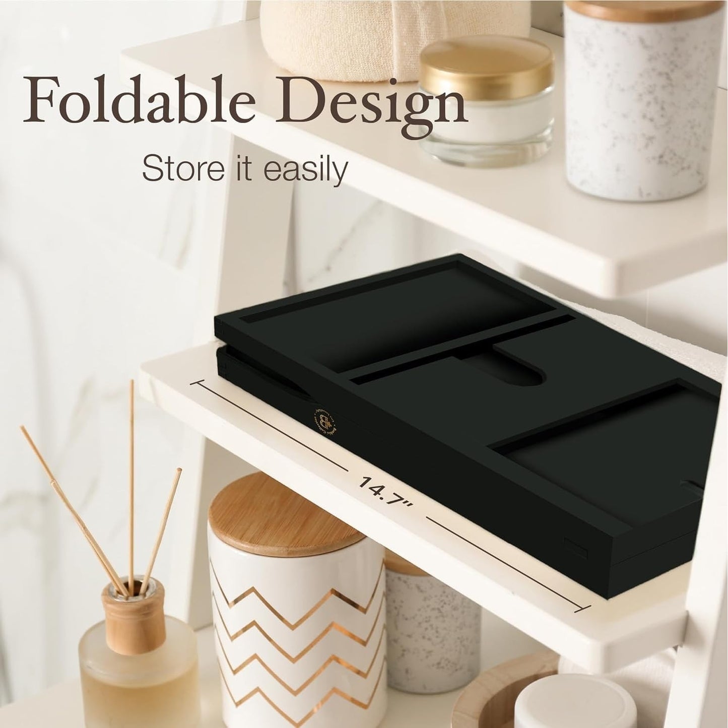 Vassoio per vasca da bagno in bambù - Vassoio espandibile per vasca, porta libri e tablet - Tavolo da bagno, vassoio per vasca, portaoggetti per vasca, design pieghevole